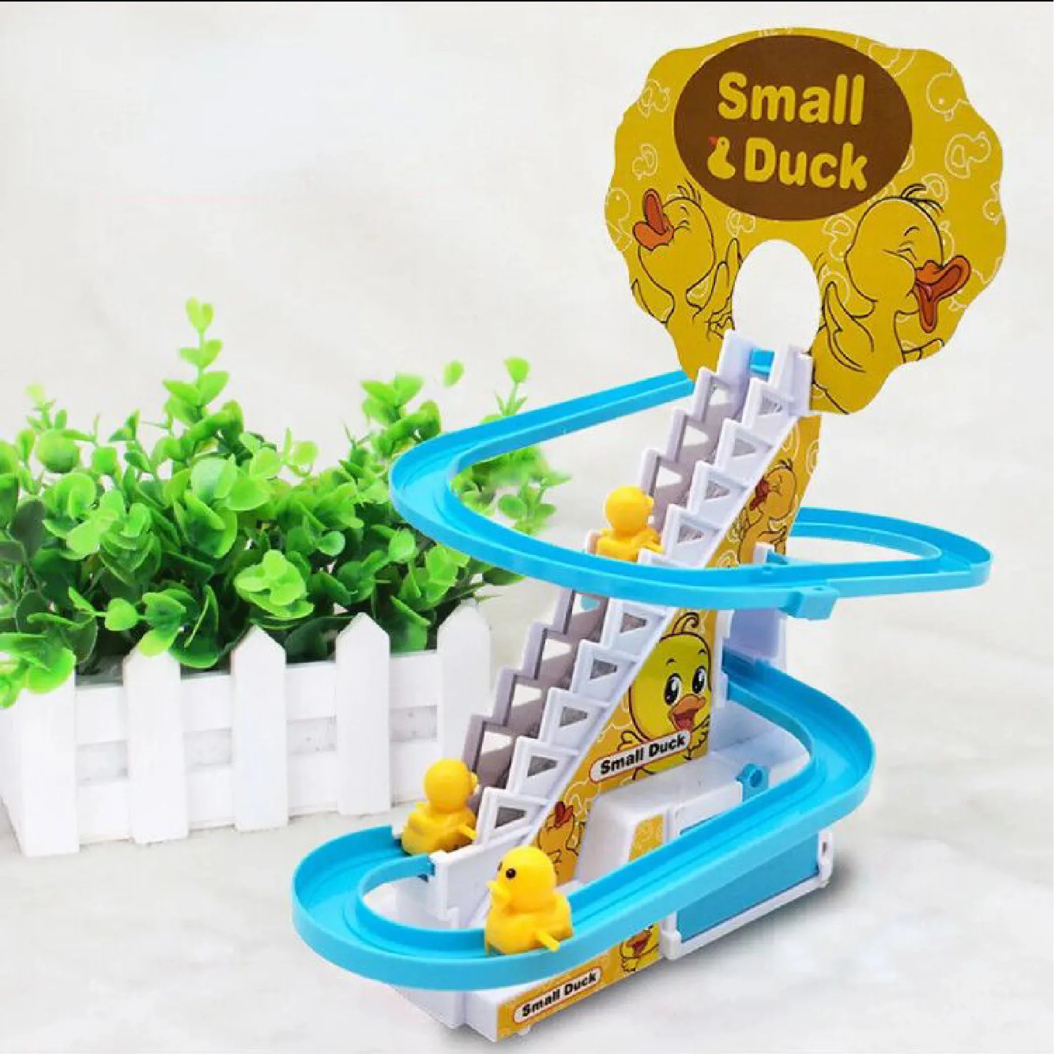 Funny Small Duck Track Race Toy - Battery Operated Fun with Lights & Music!