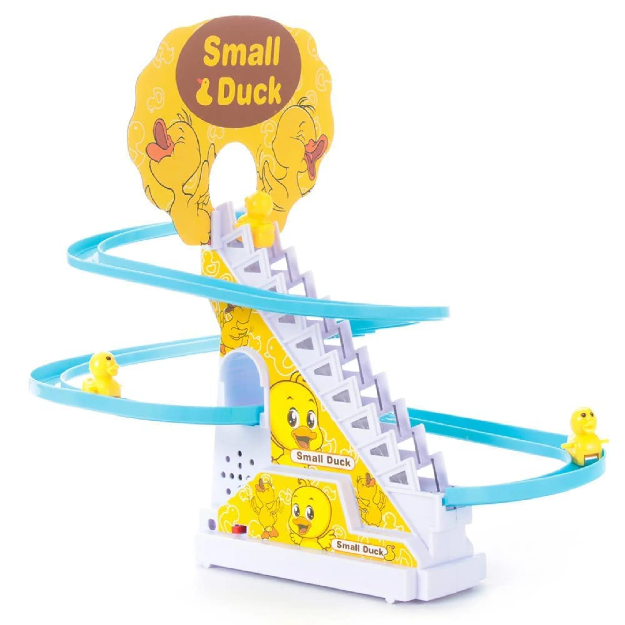 Funny Small Duck Track Race Toy - Battery Operated Fun with Lights & Music!