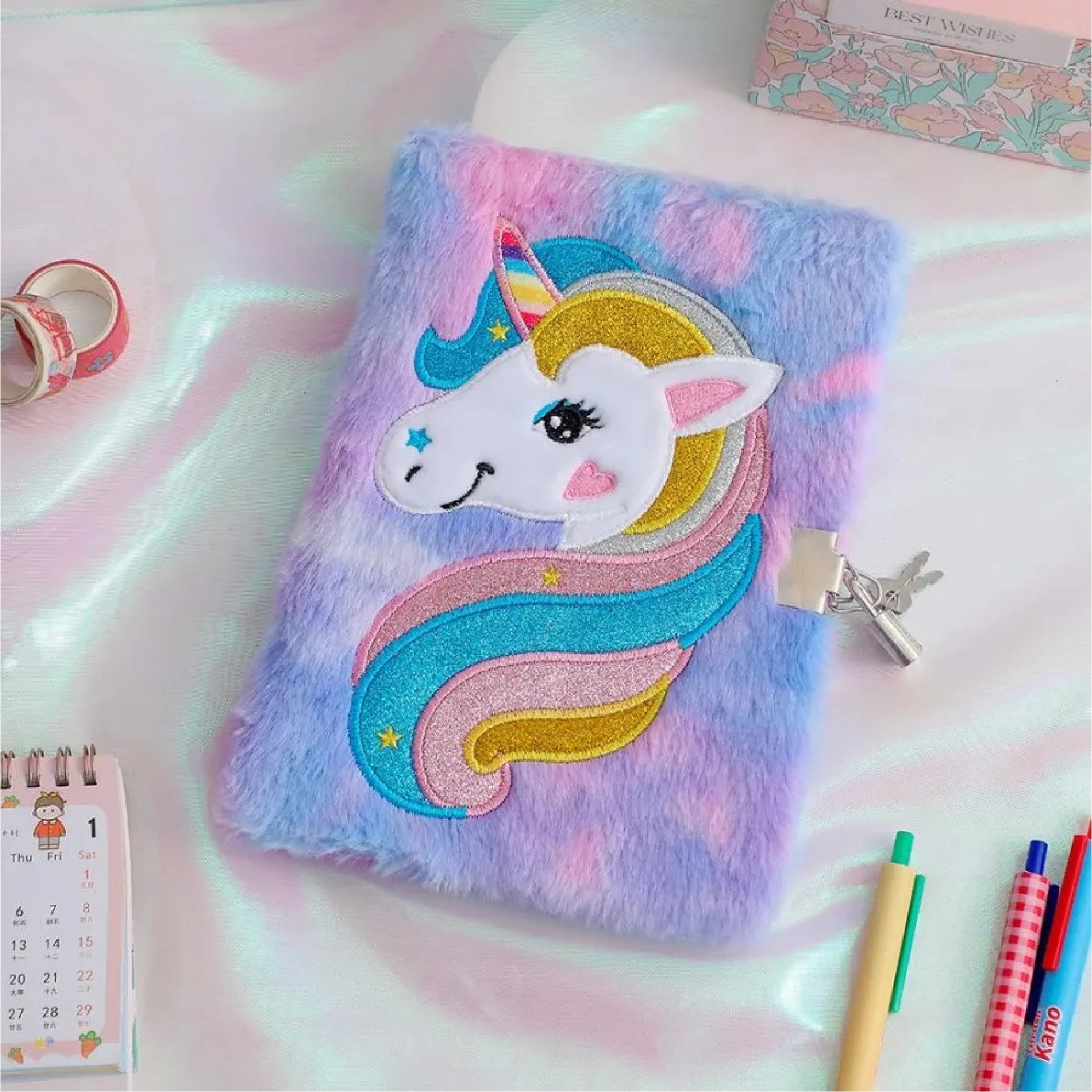 Claire's Furry UNICORN Plush Diary