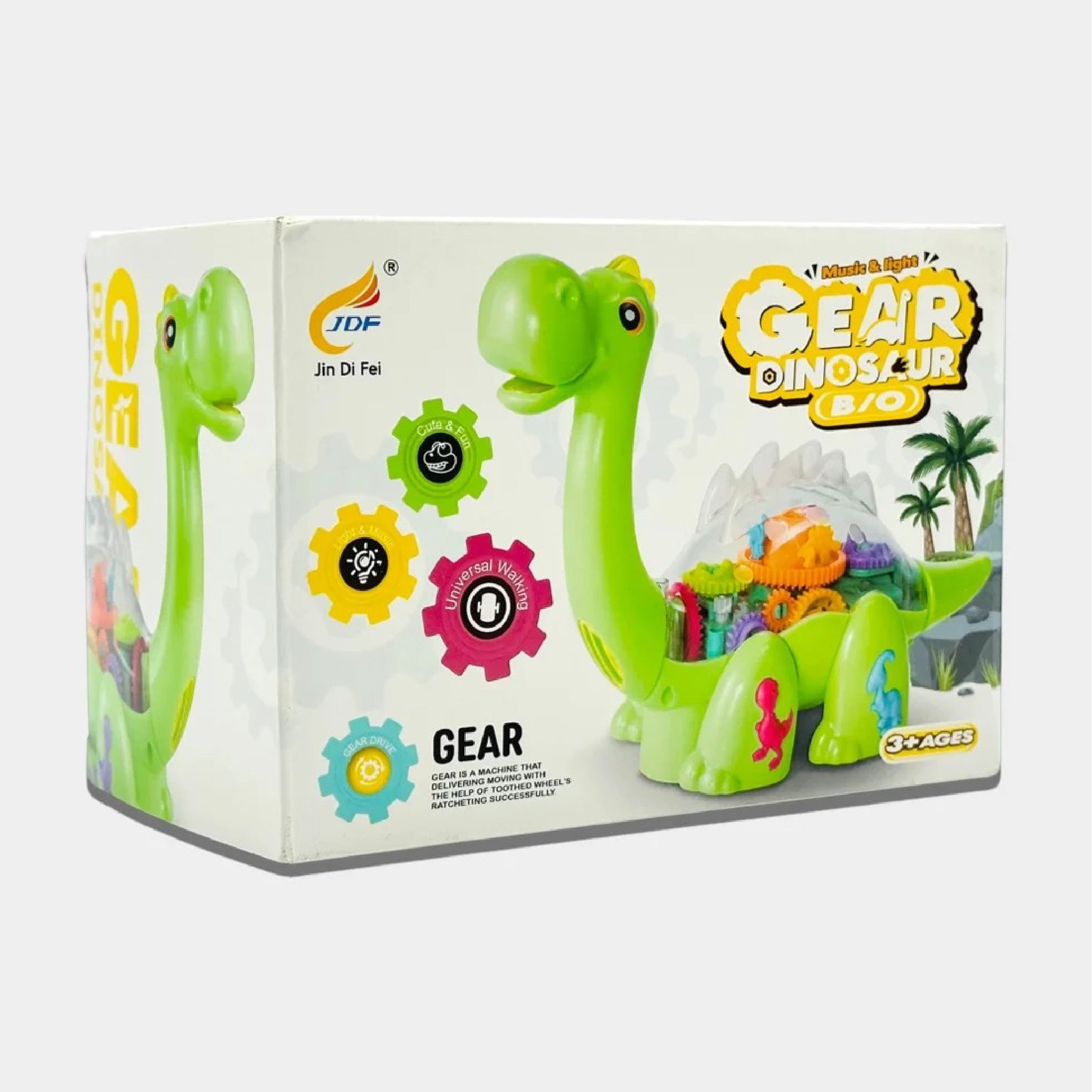 Gear Dinosaur Toy with Moving Gears, Lights, and Sound