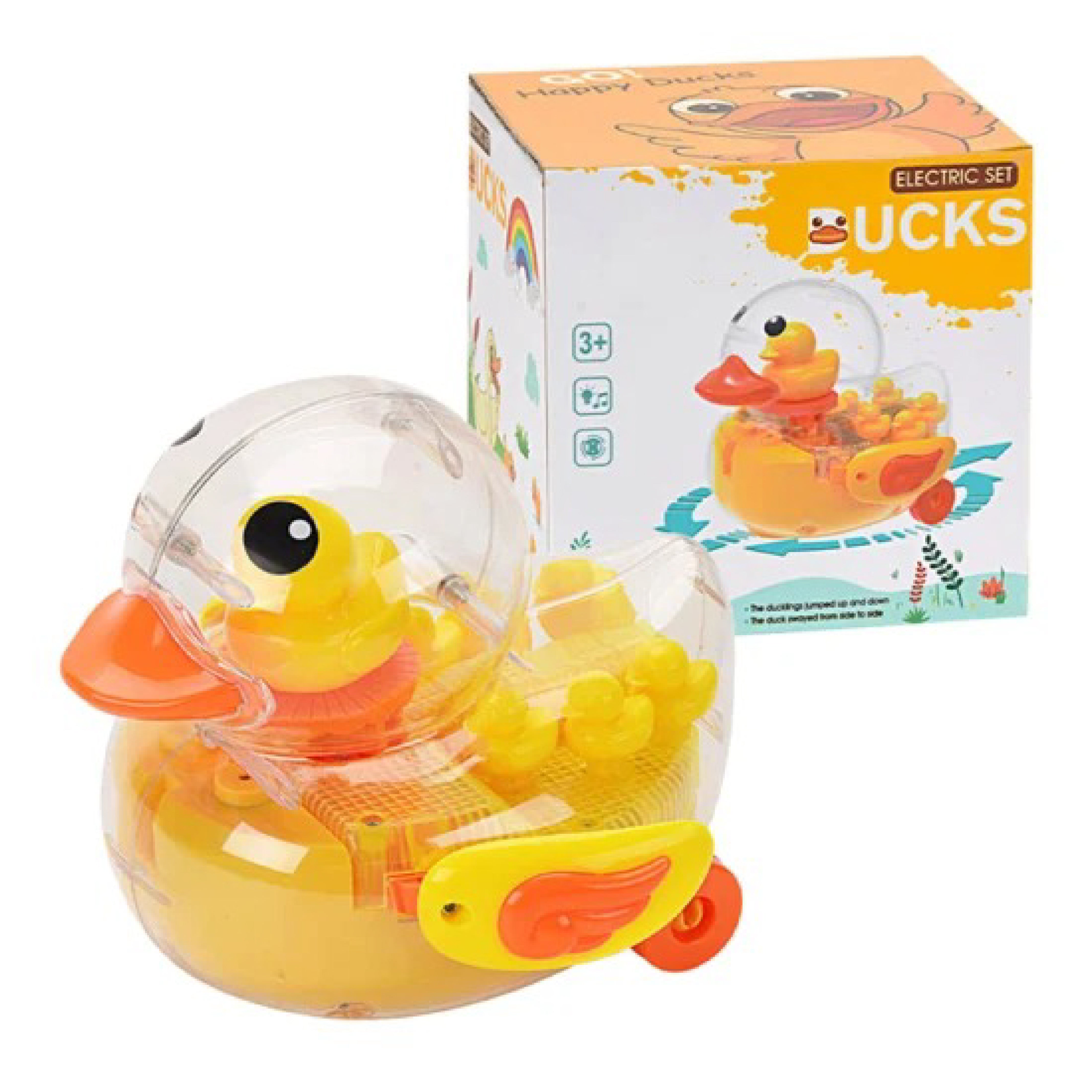 Gear Duck Interactive Toy with Lights, Music, and Speed Adjustment