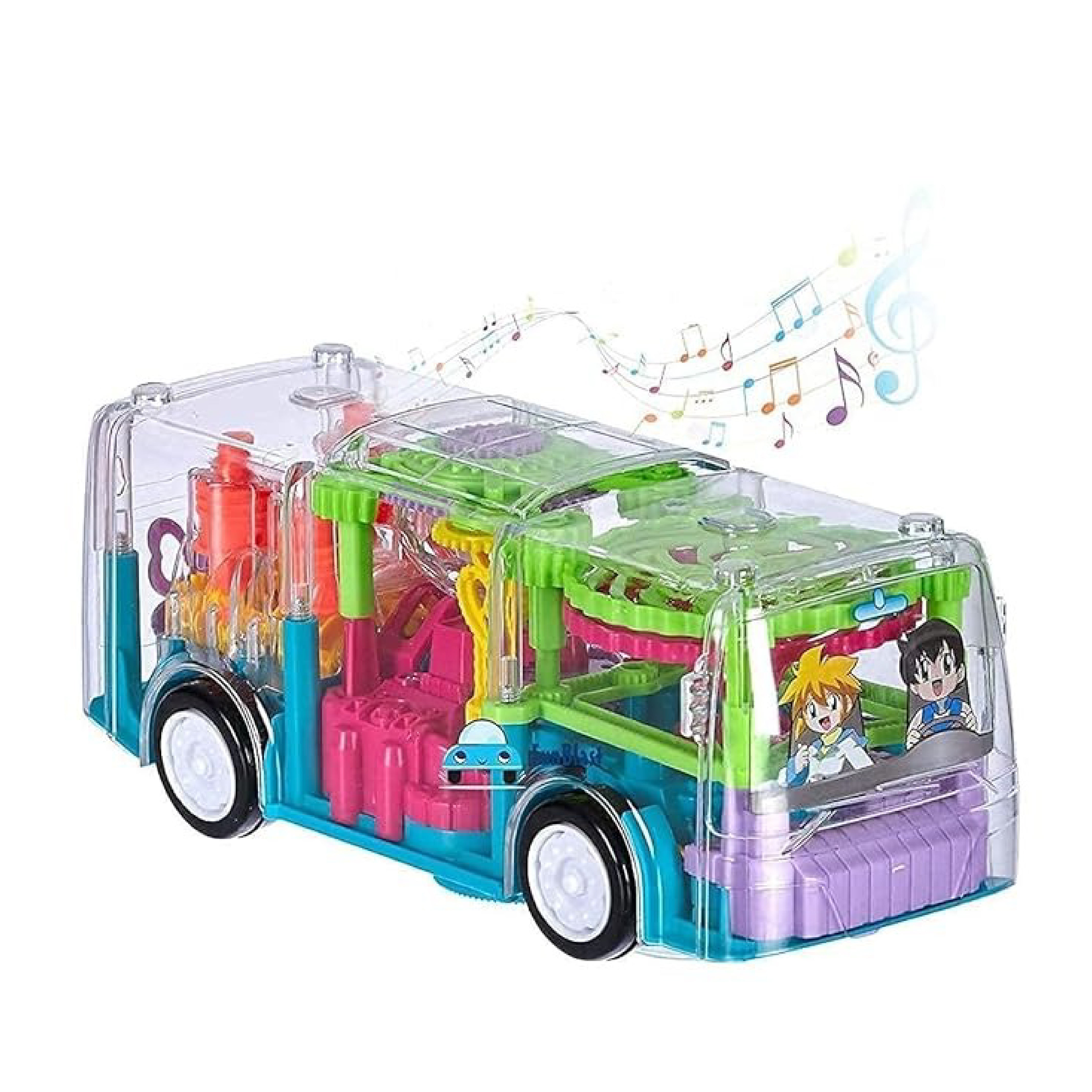 Gear Light Bus with Electric Function, Music, and Mechanical Gears