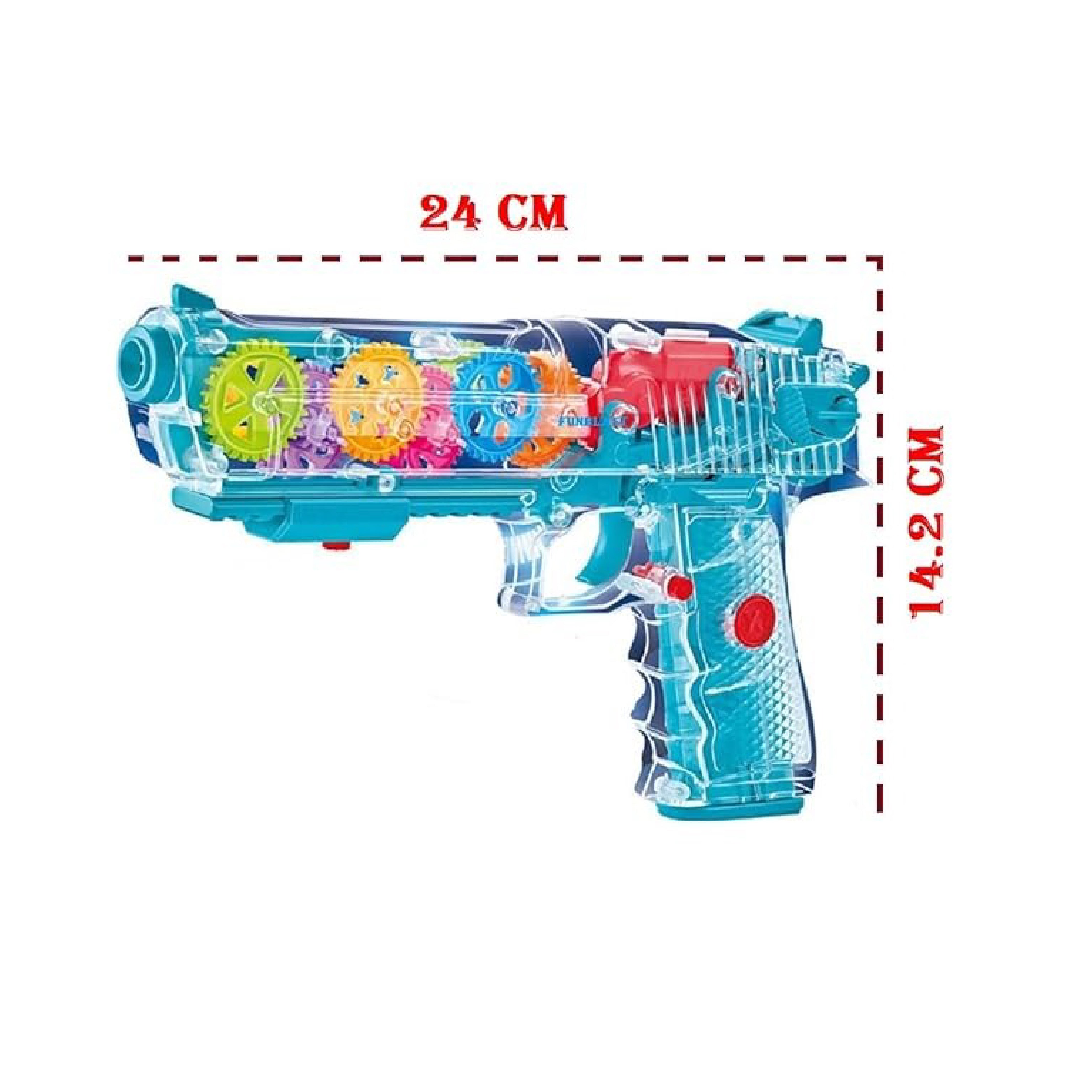 Gear Light Gun - Transparent Pistol Toy with Lights and Music