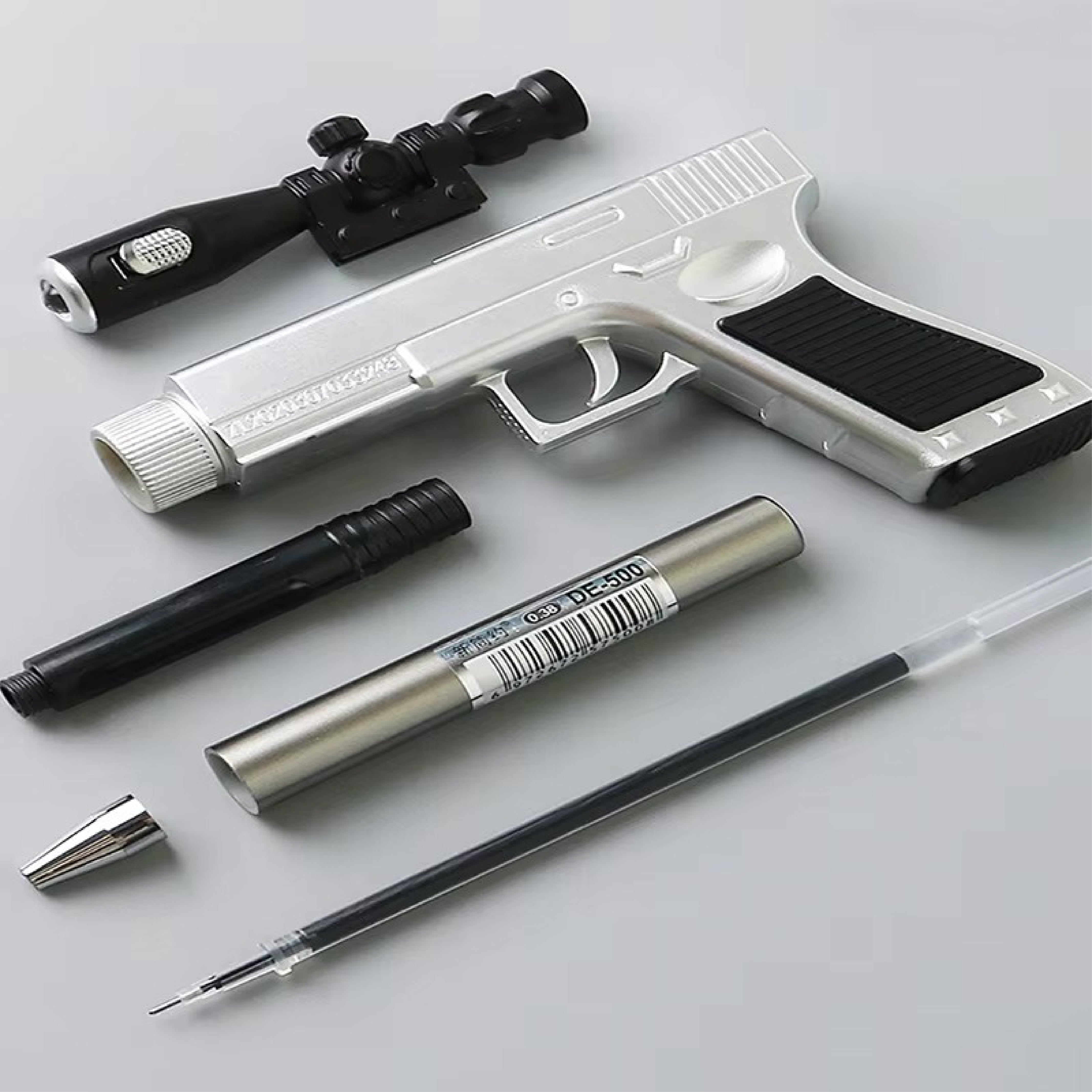 Creative Gel Pen Pistol with Light - Peace Elite Stationery Pen