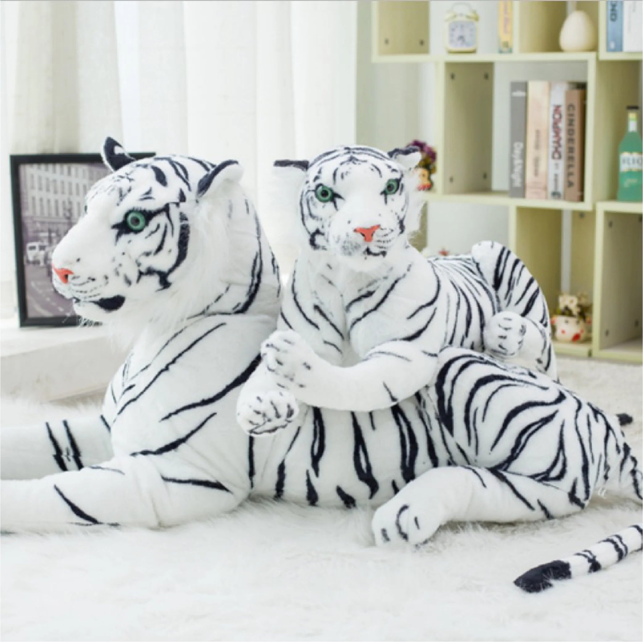 Giant Plush White Tiger Doll - Huge Simulation Toy