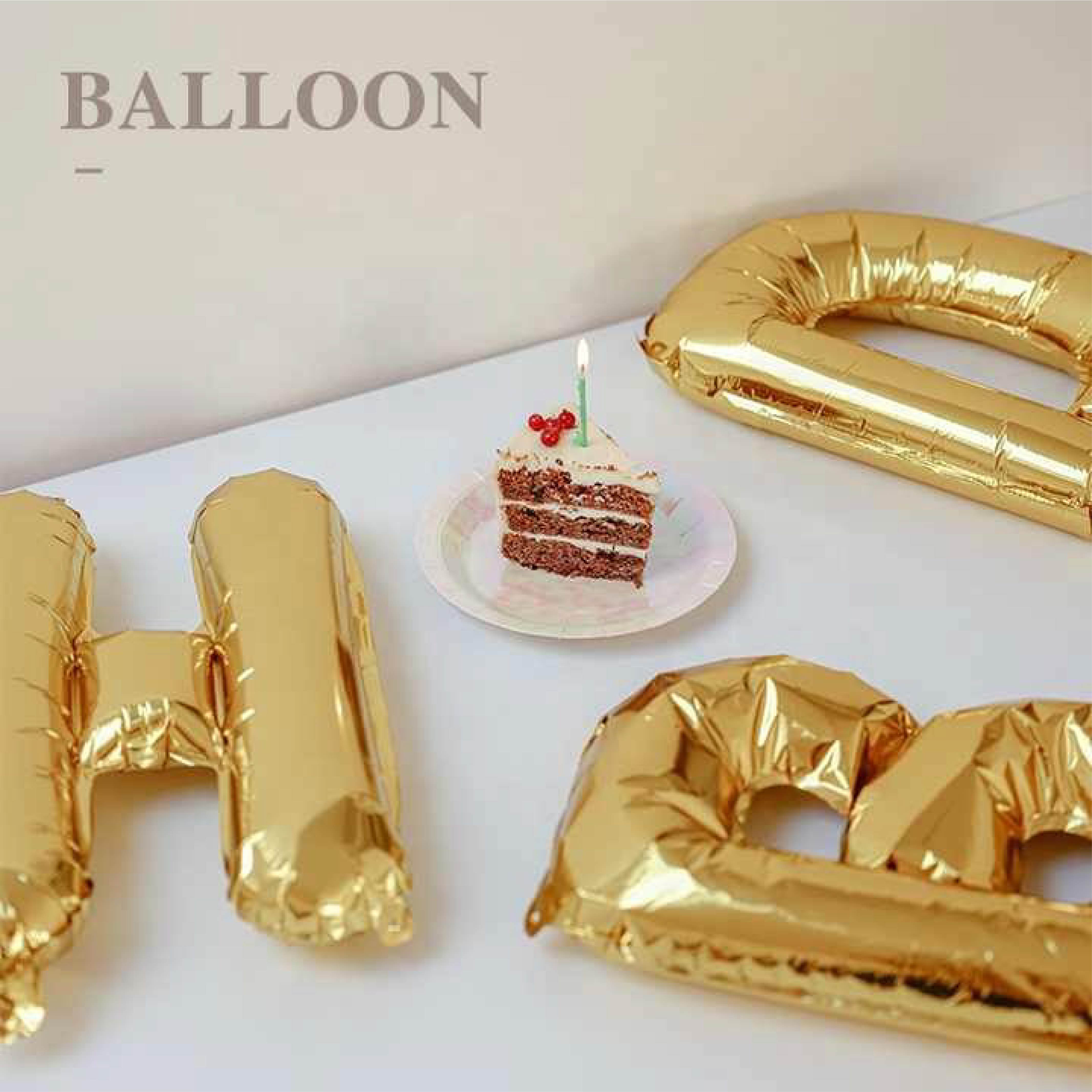 Golden HBD Balloon Bouquet - Shine Bright at Your Party