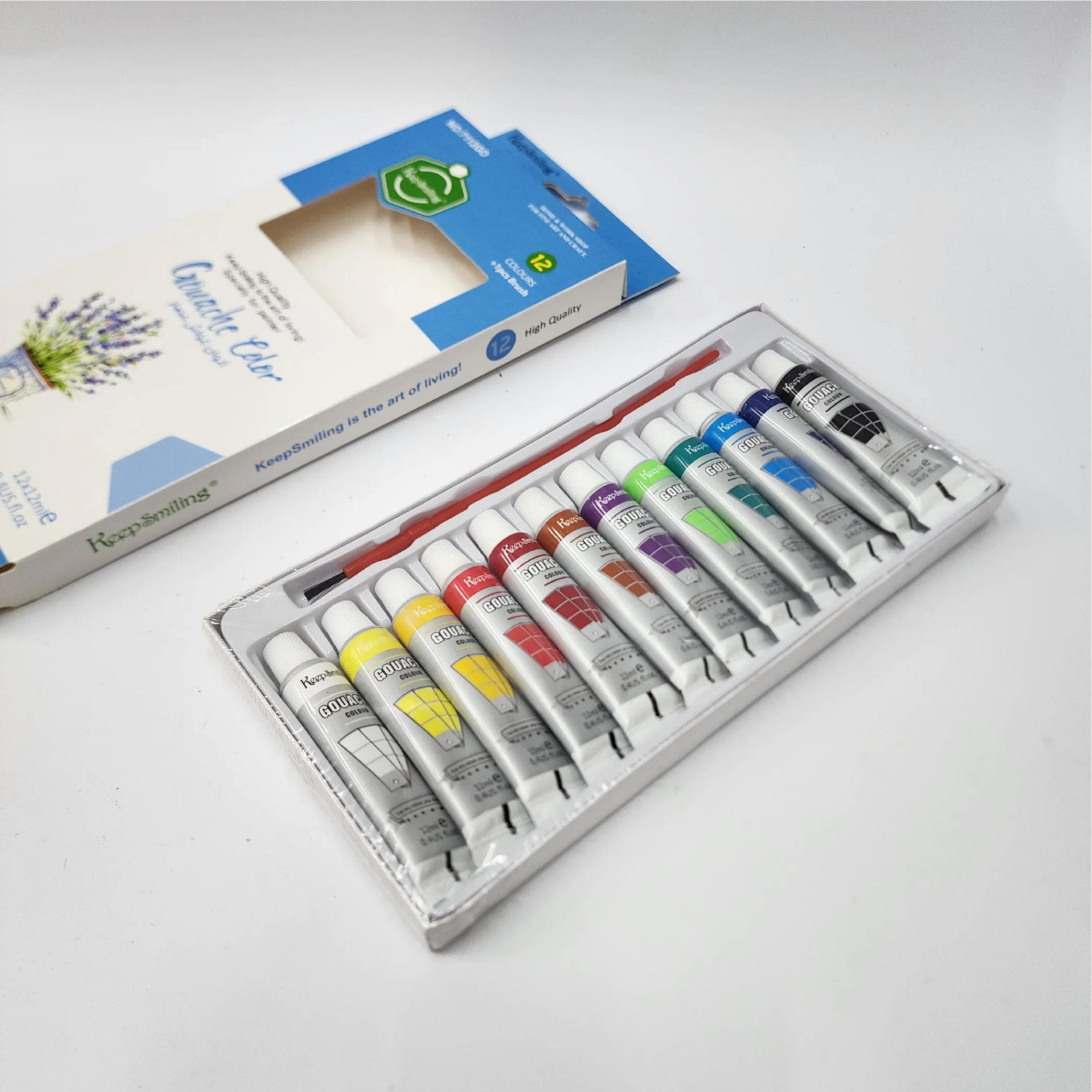 Gouache Colour Set (12 x 12mL + 1 Brush)