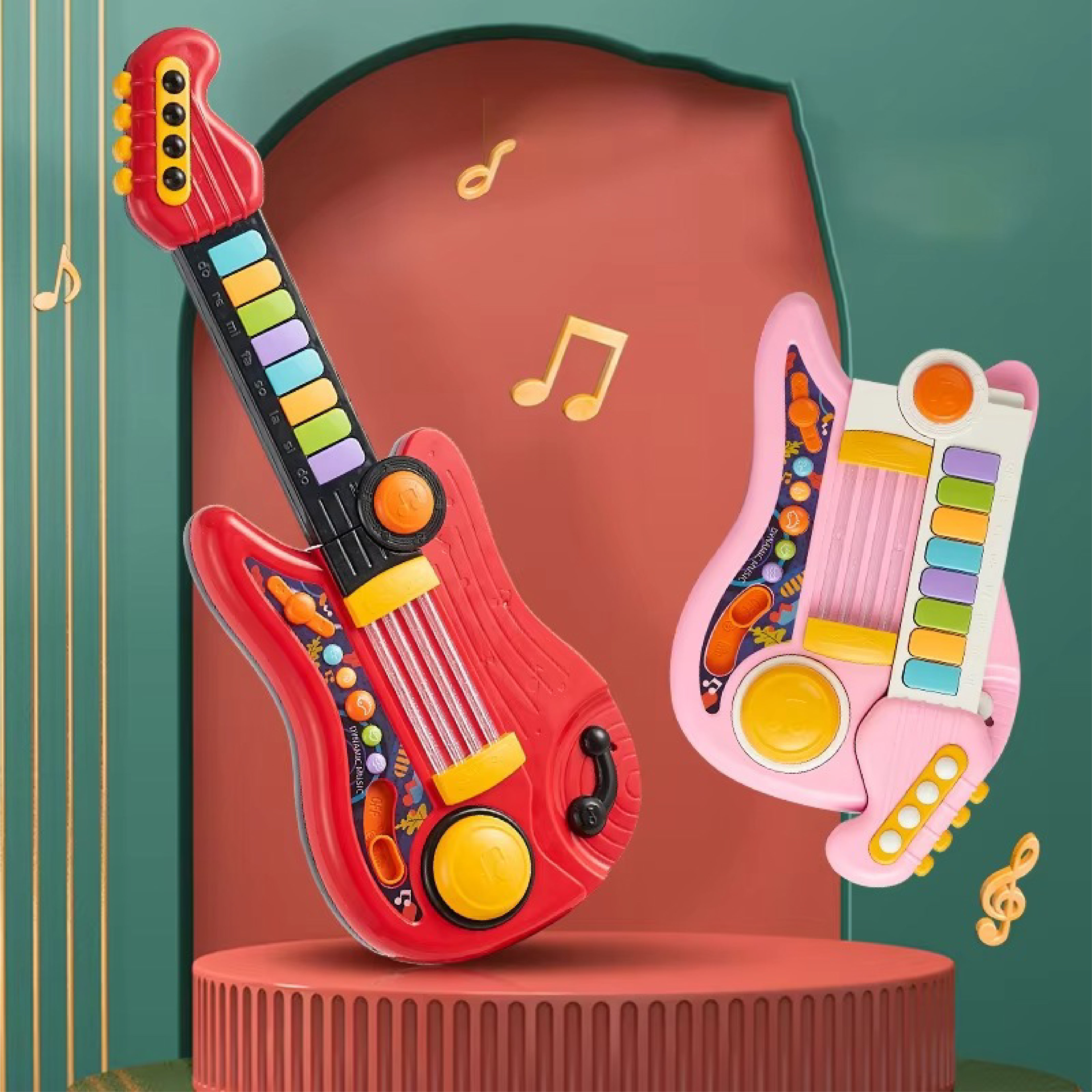 Guitar Piano ZZ1495B - 2-in-1 Musical Toy for Kids Aged 3-5