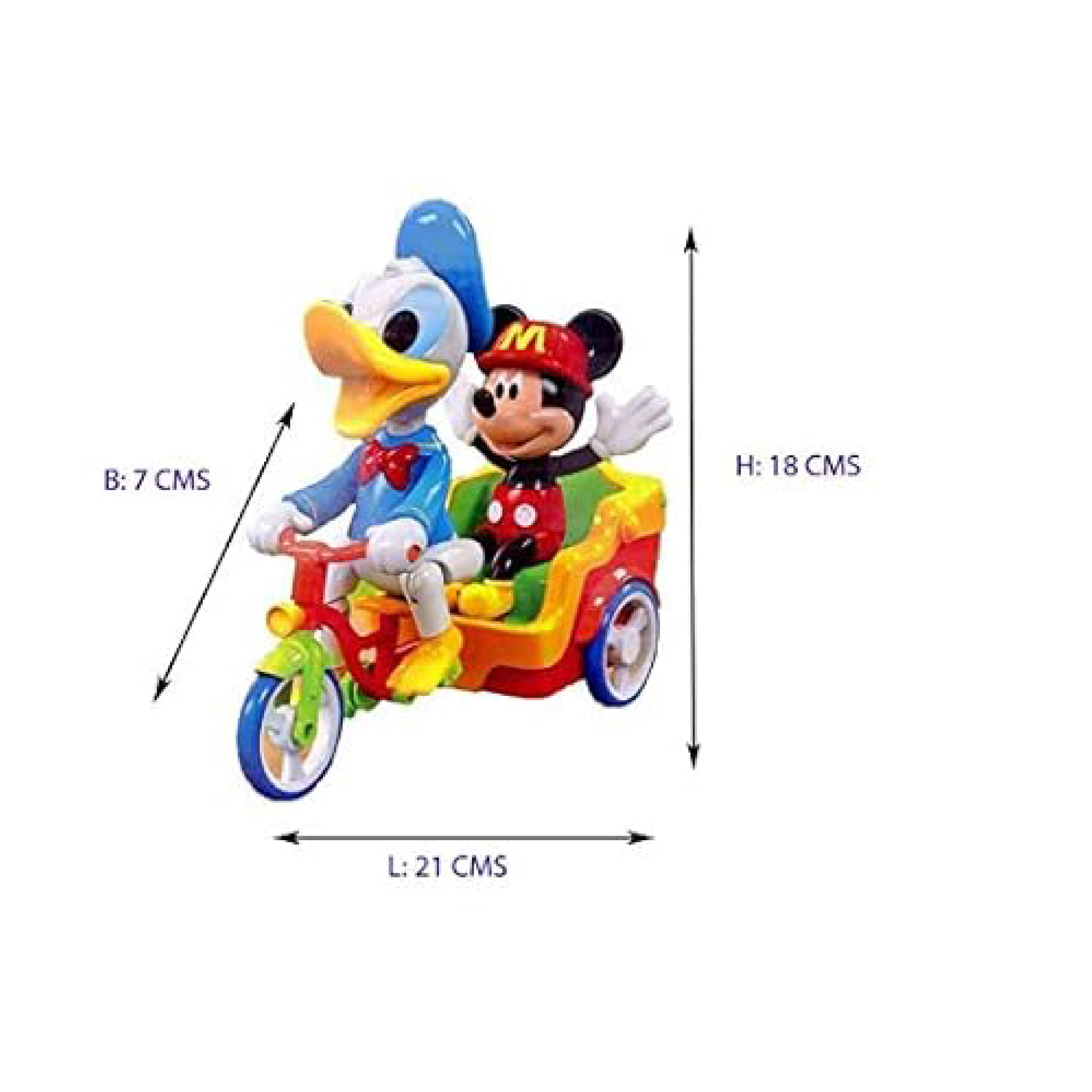 Happy Journey Electric Tricycle 898B – Mickey & Donald Duck Multi-Color Ride-On Toy for Kids