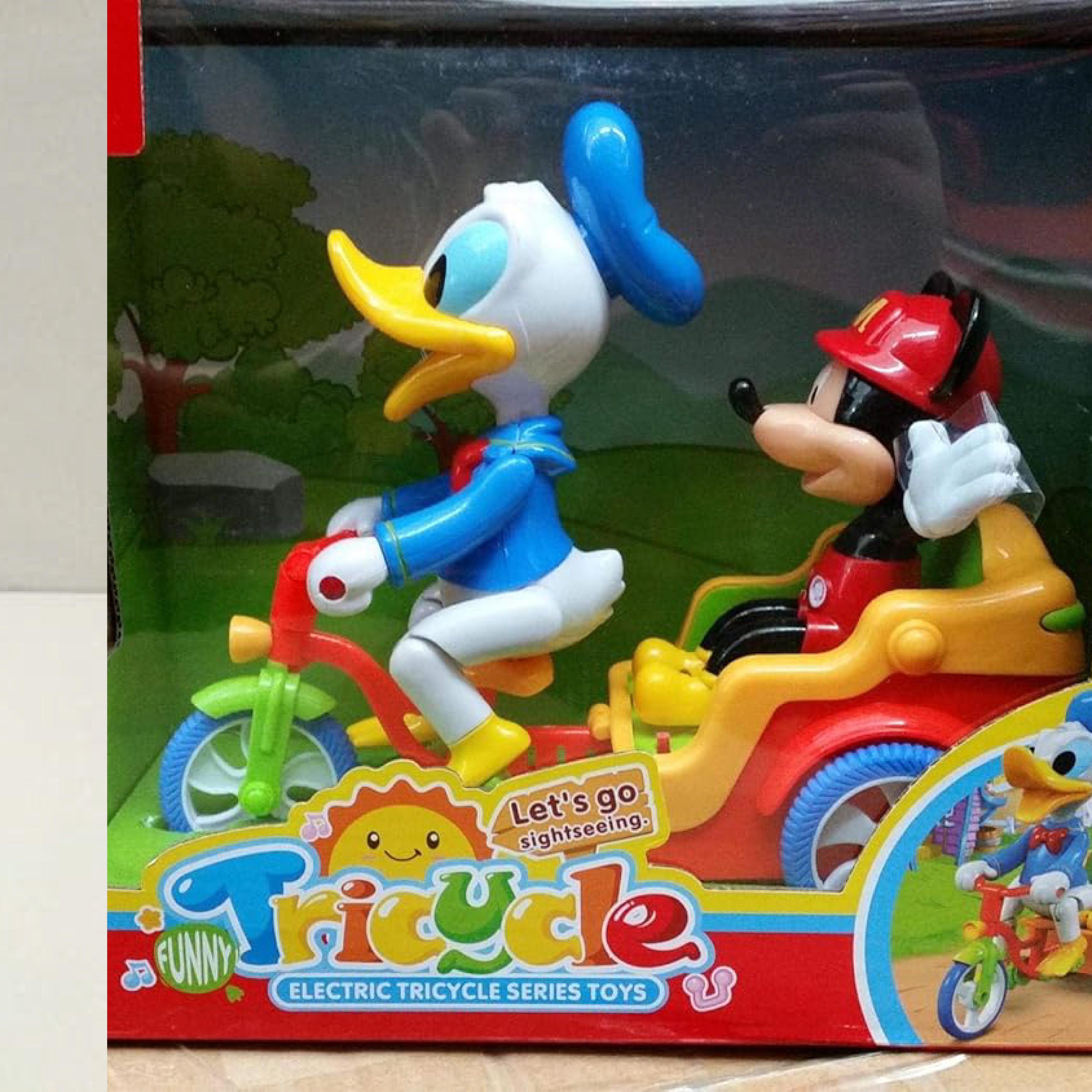 Happy Journey Electric Tricycle 898B – Mickey & Donald Duck Multi-Color Ride-On Toy for Kids