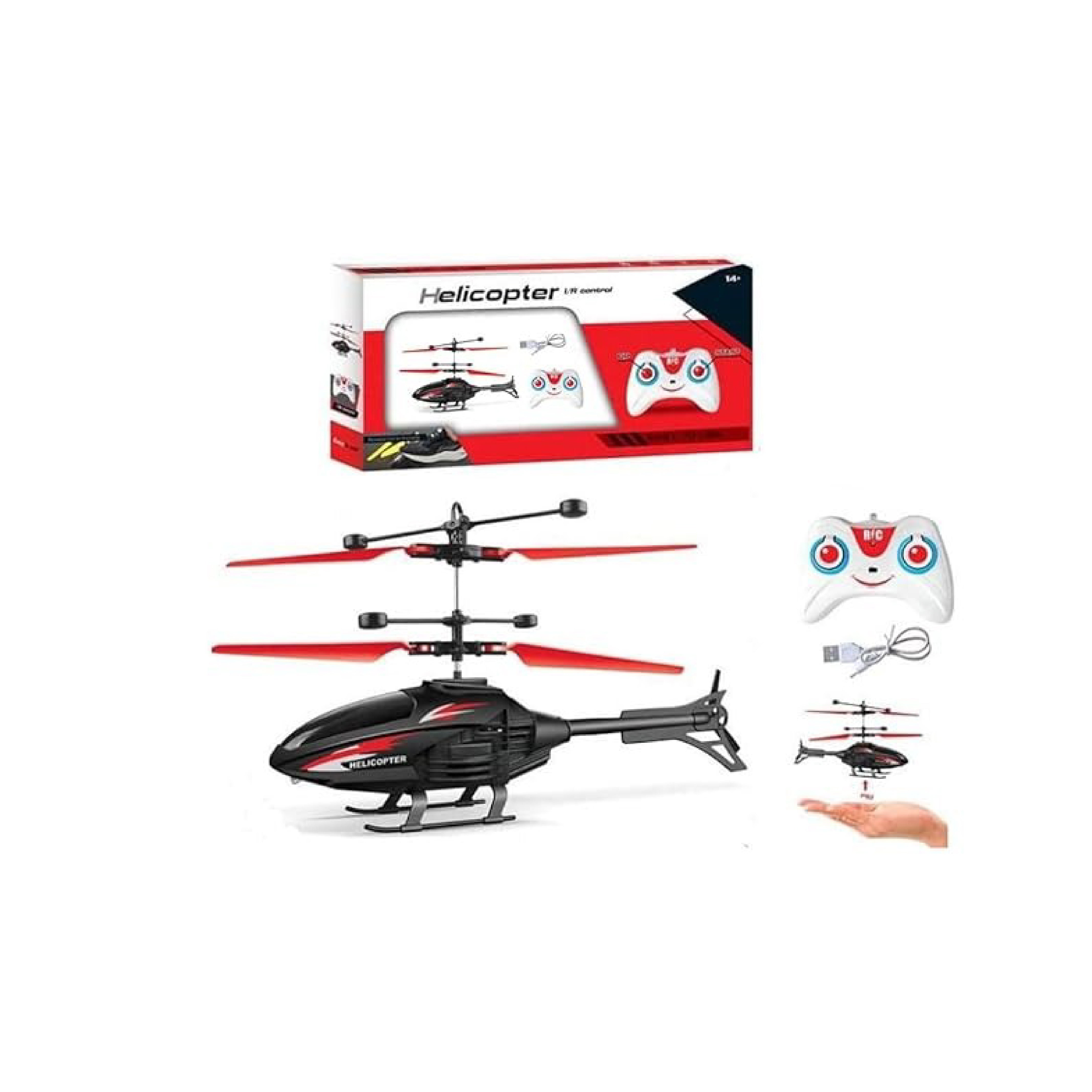 Helicopter Sensor + Remote Control – Intelligent Hand Induction Flying Toy with LED Lights