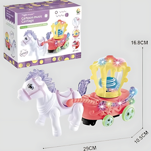 Horse Cartoon Carriage with Light & Sound