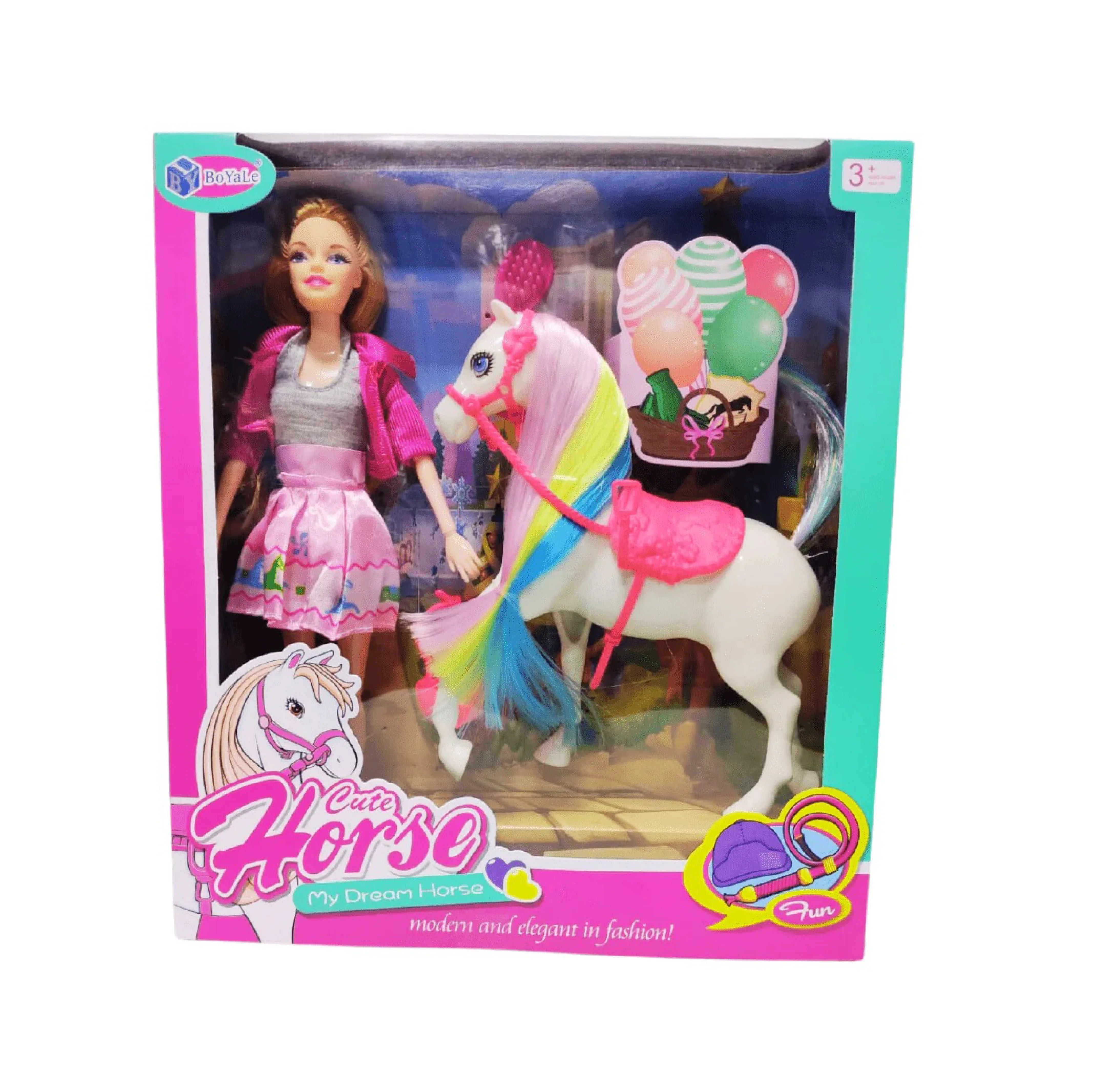 Horse Doll Set Byl 33036-1 - Cute Horse and Doll Playset for Girls