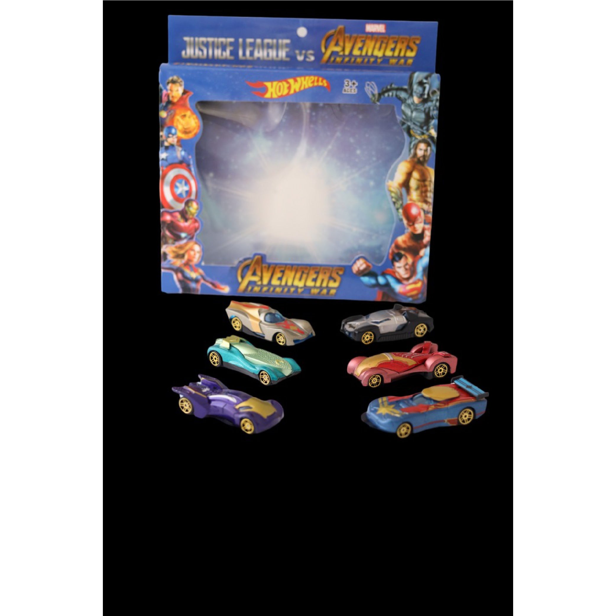 Hot Wheels Superhero Car Set – Justice League vs Avengers Infinity War Edition