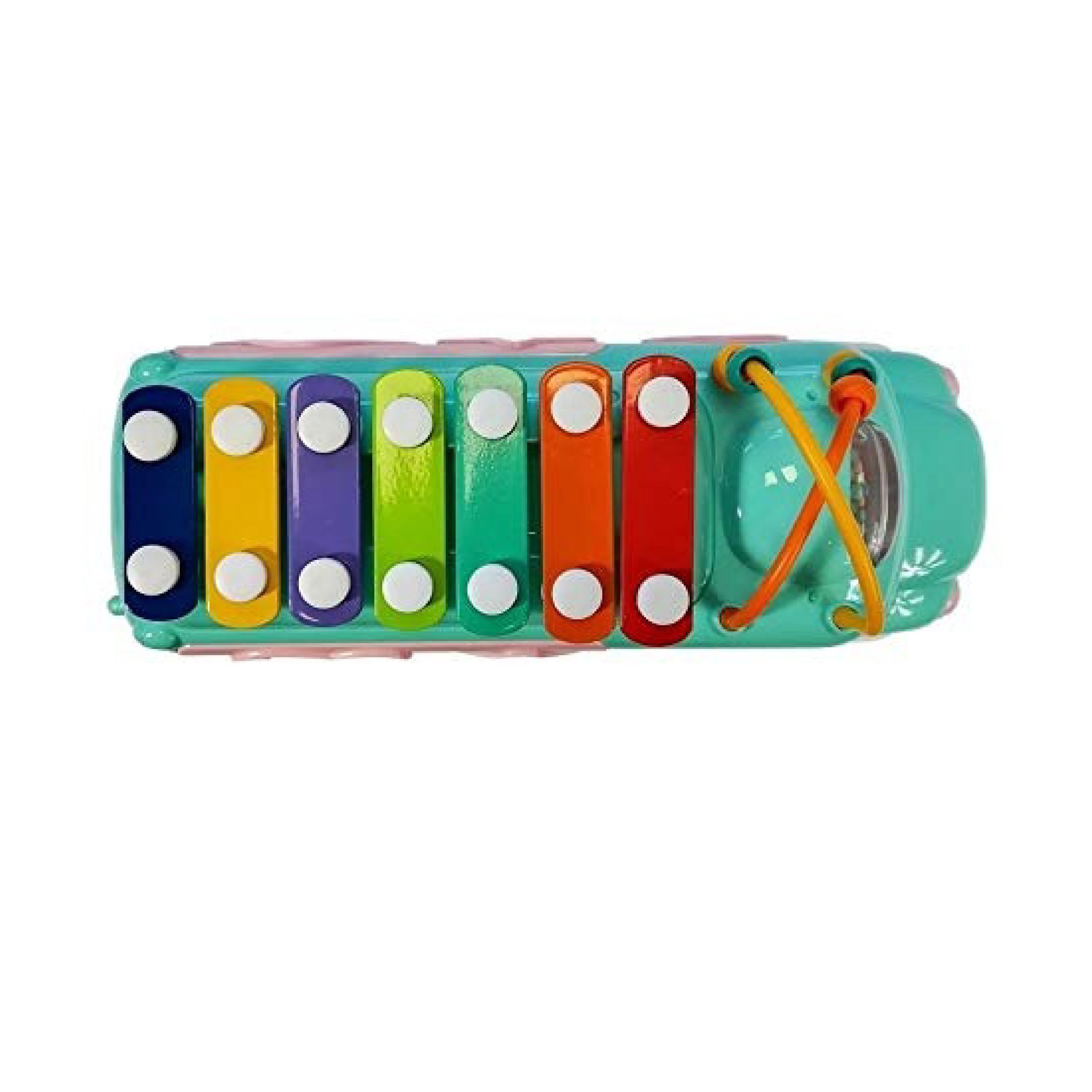 Hunger X Bus - Musical Xylophone Bus Toy with Knocking Piano, Beads, Blocks, and Shape Sorting for Learning