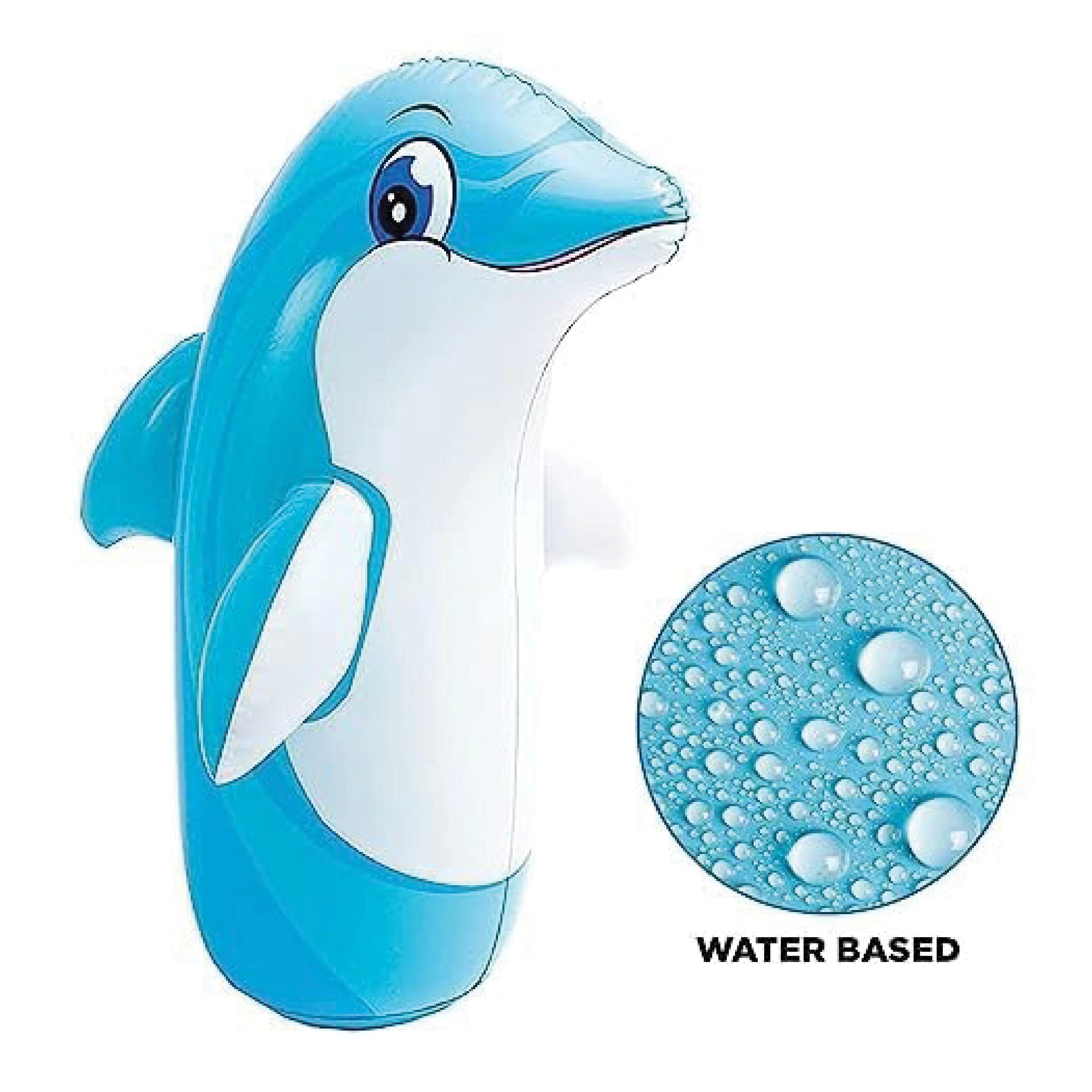 INTEX 3D Bop Bag Dolphin Inflatable Punching Bag Toy for Kids