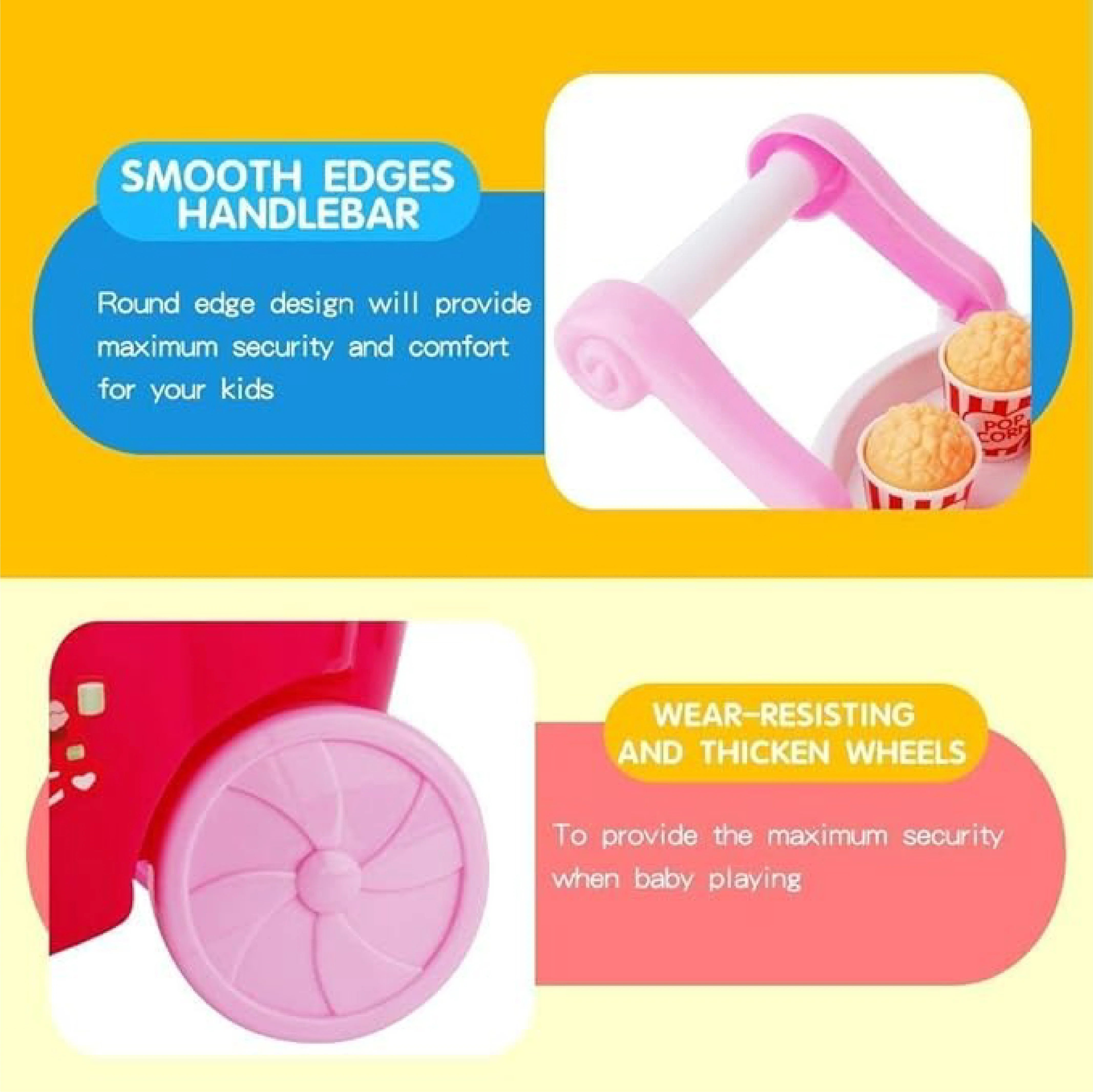 Ice Cream Trolley Set 668-91 - Mini Rotating Ice Cream Truck with Sound and Lights for Pretend Play