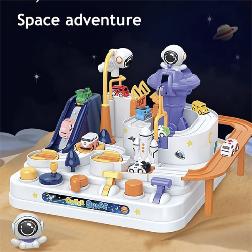 Space Adventure Track Toy – Battery-Free Fun with 2 Vehicles