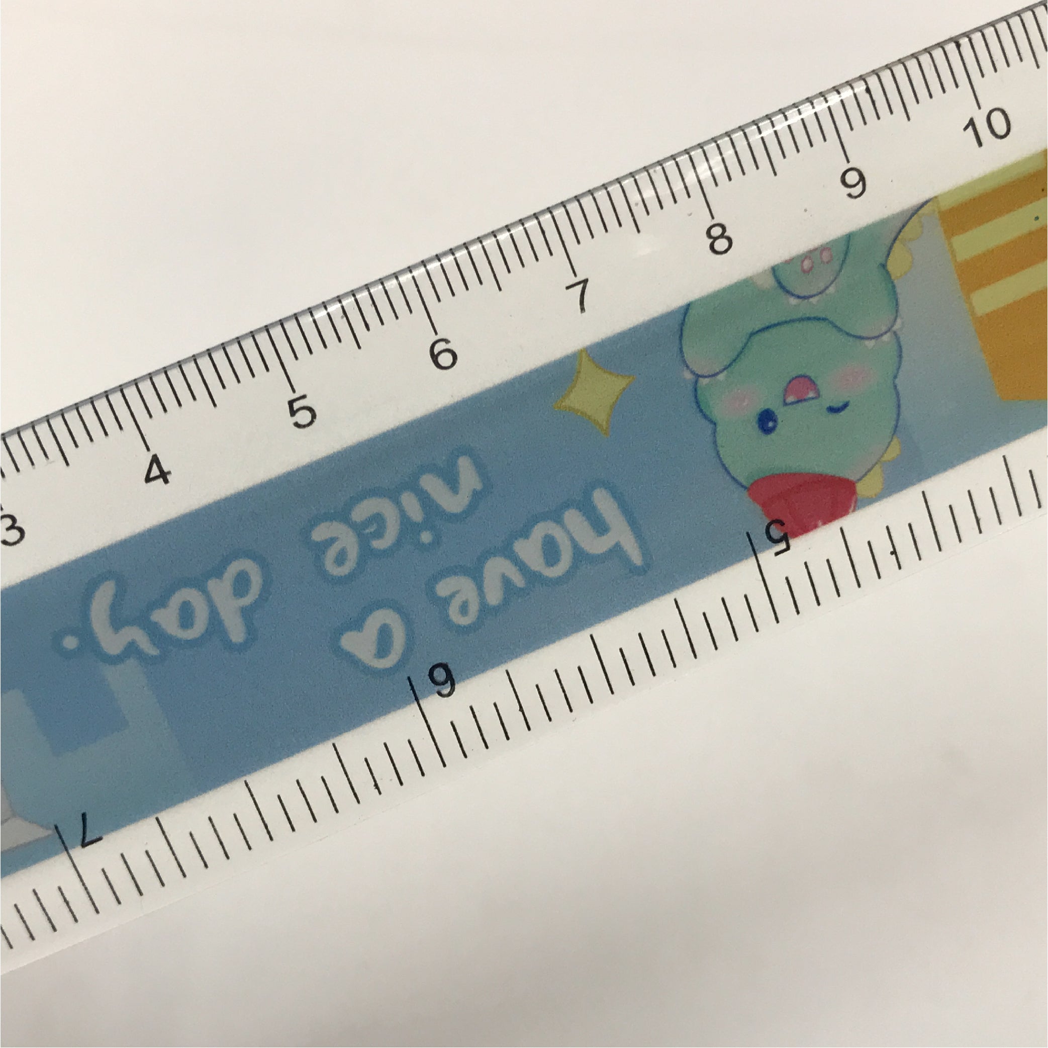Colorful Dinosaur-Themed Ruler - 15 cm, with Fun Characters and "Have A Nice Day" Design