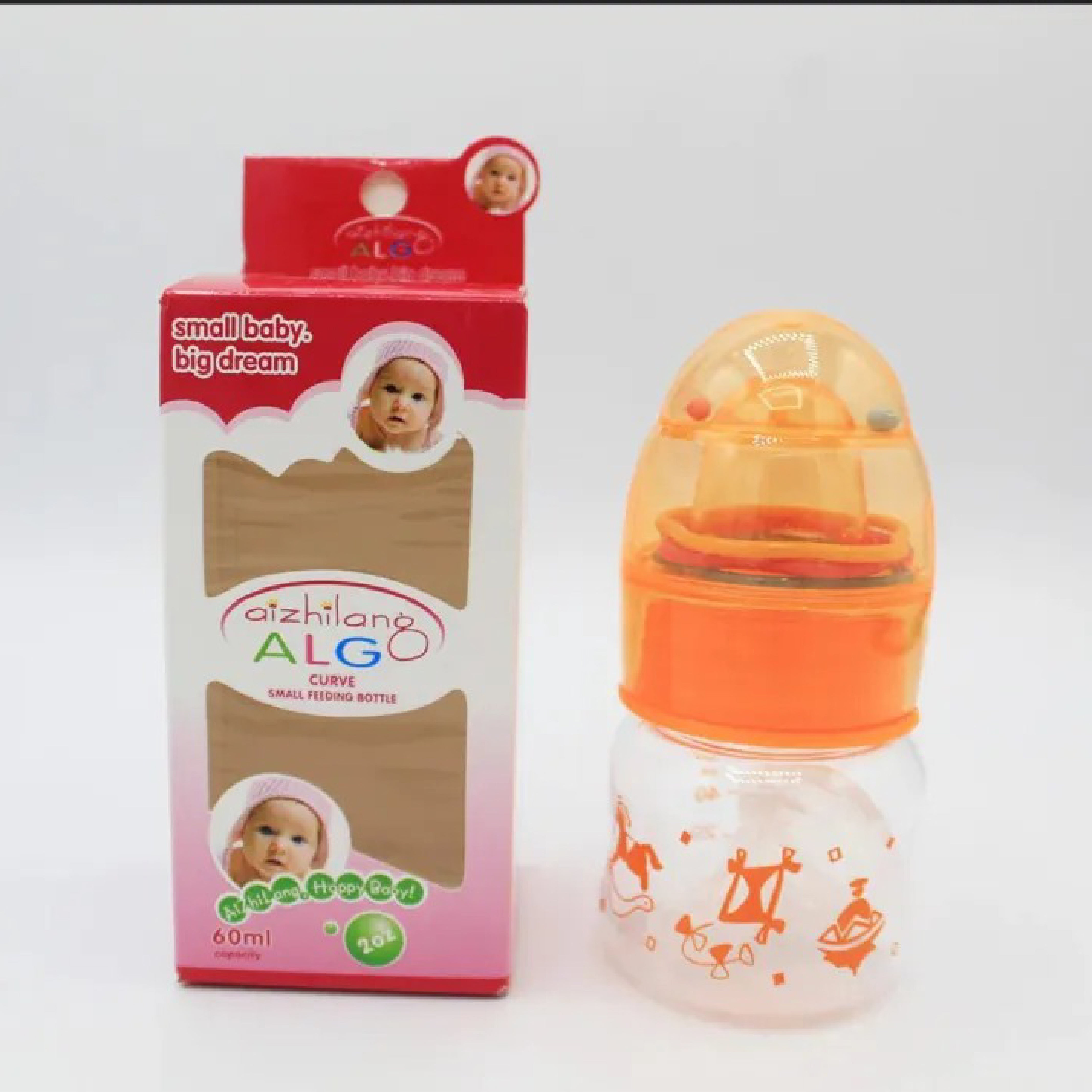 Feeder Algo 60ml Baby Feeding Bottle - Imported Plastic with Fancy Cap