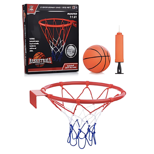 Wall Mounted Basketball Hoop with Metal Rim and Nylon Net