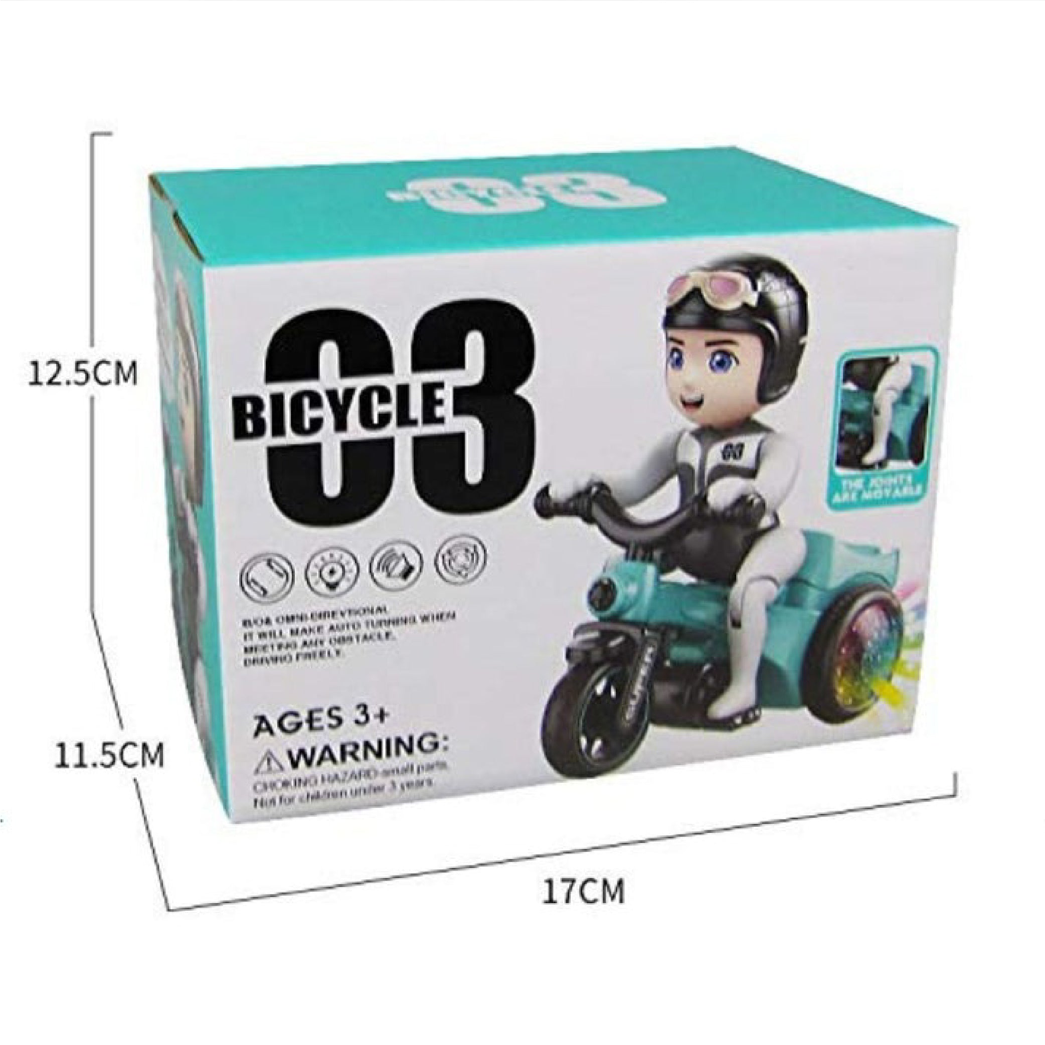 Interactive Bicycle Rider Toy with 360° Rotation and Lights