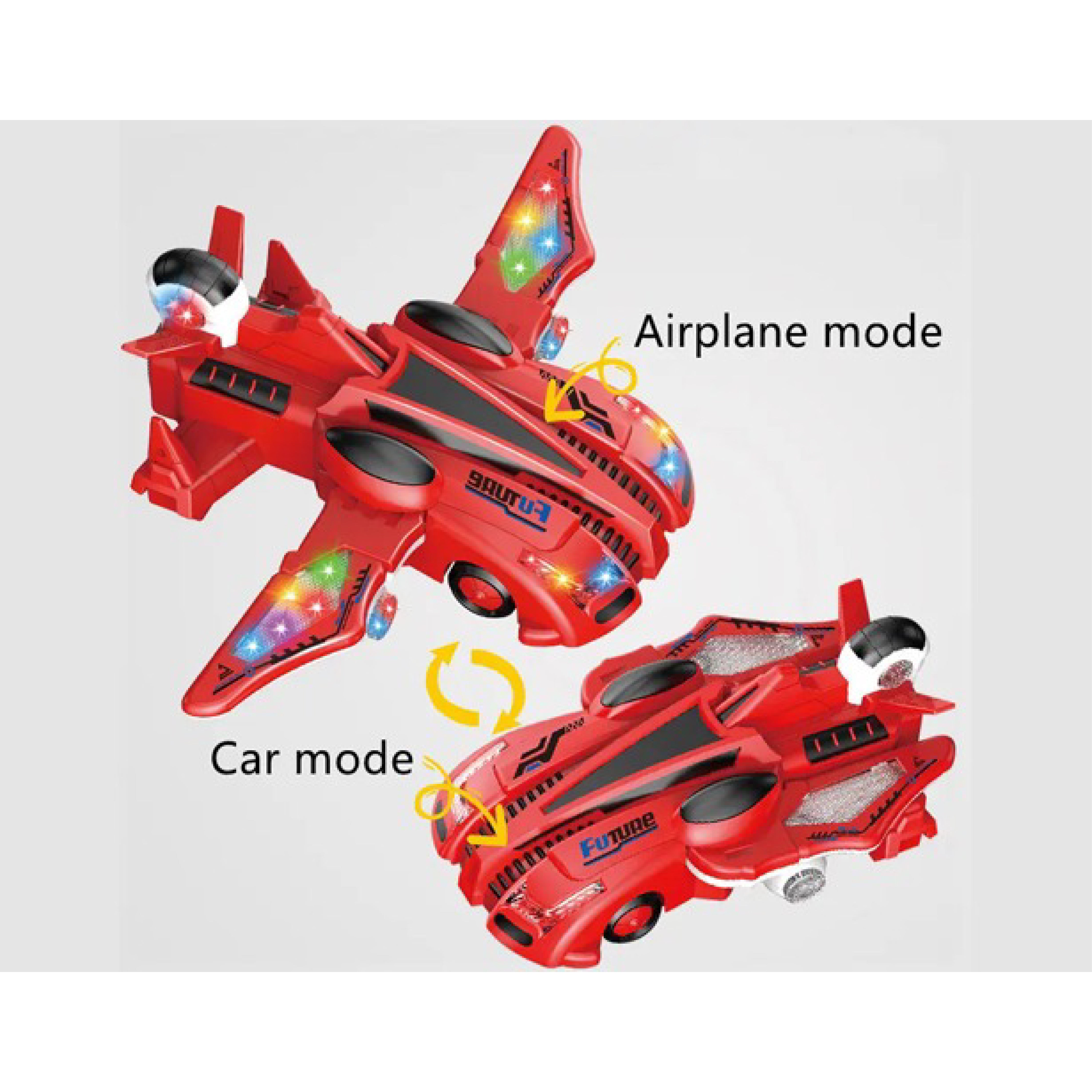 Flying Car Toy with Flashing Lights and Music - Interactive Educational Toy for Kids