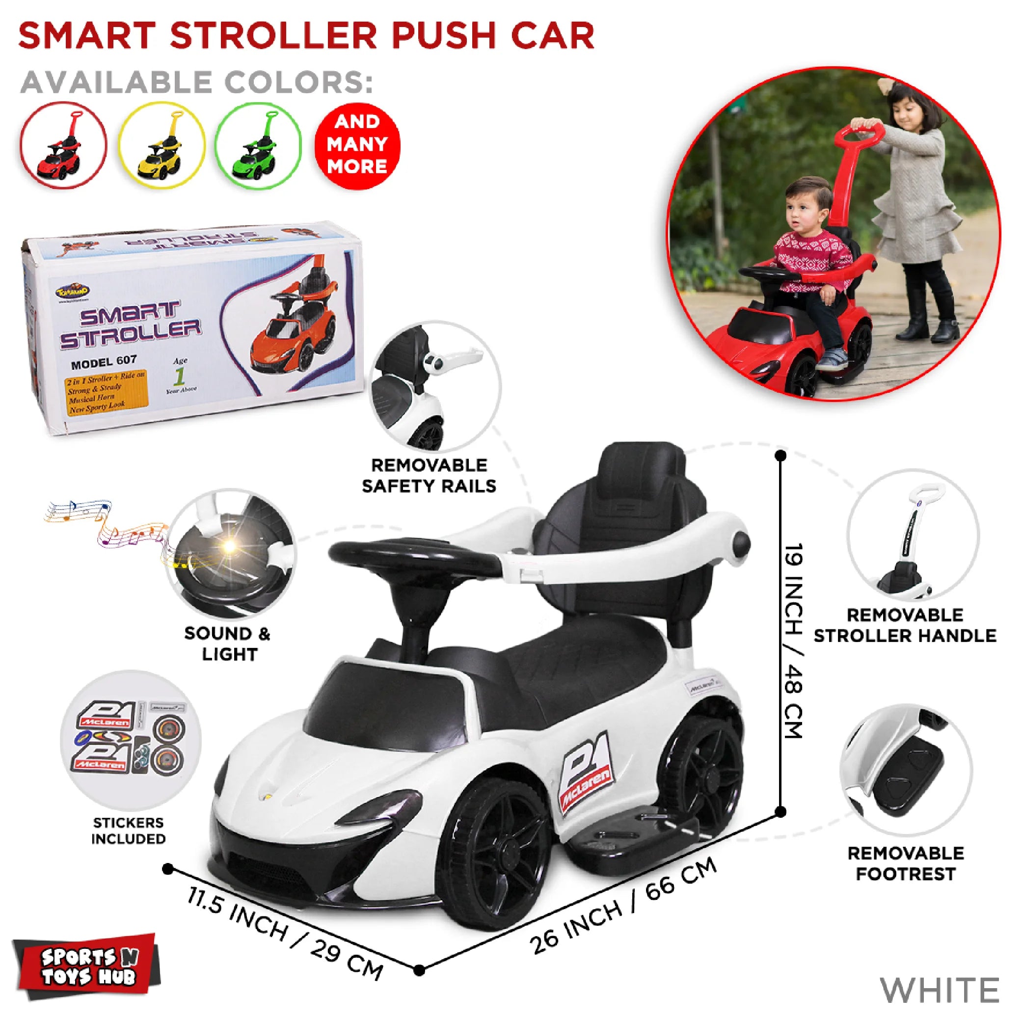 SMART Stroller Ride-On Toddler Buggy Car - Fun & Interactive Push Car!