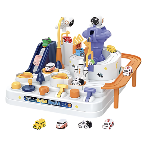 Space Adventure Track Toy – Battery-Free Fun with 2 Vehicles