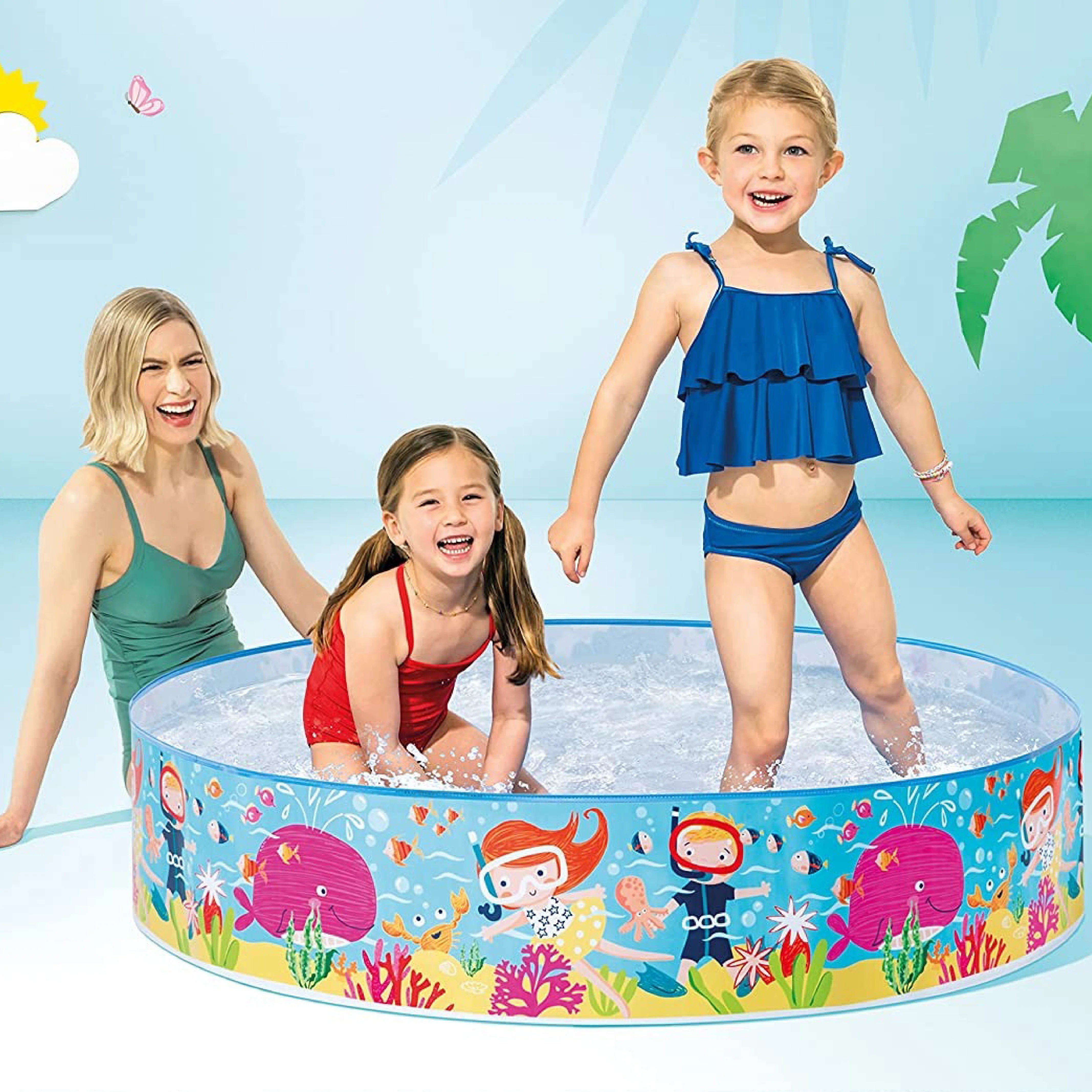 Intex 8 Ft Inflatable Kiddie Pool - Enjoyable Outdoor Fun for Kids