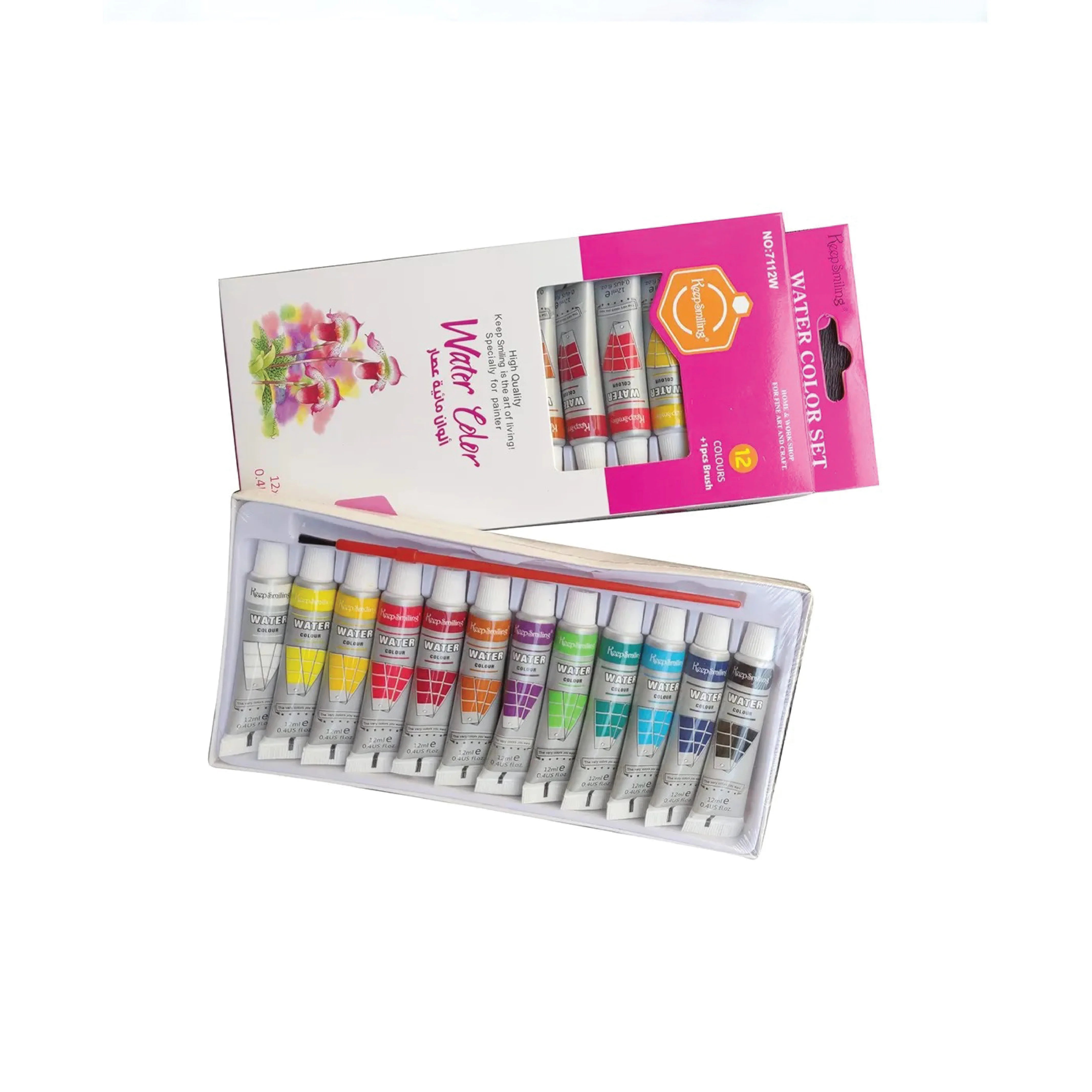 Keep Smiling Water Colour Set - 12 Vibrant Colours (6ML)