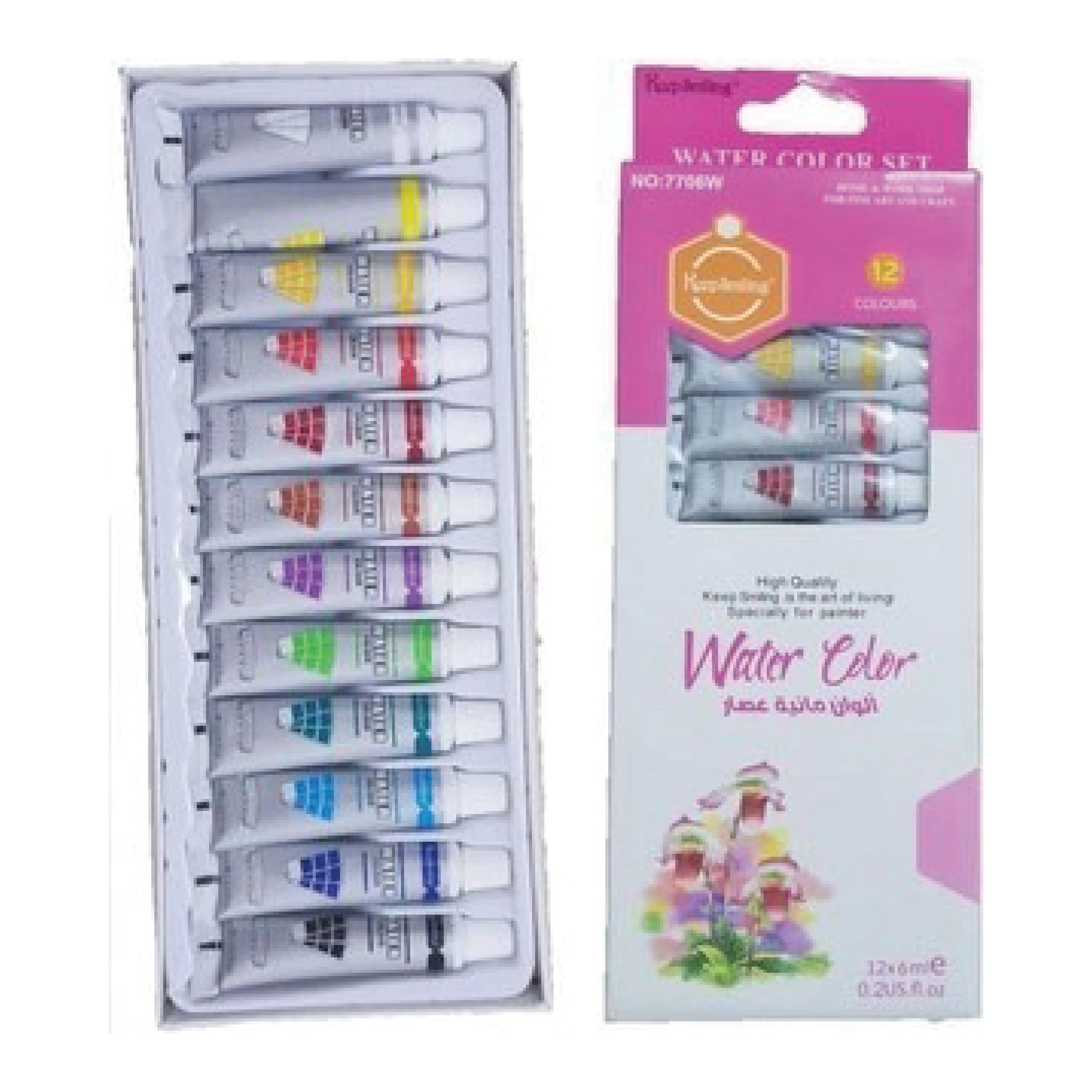 Keep Smiling Water Colour Set - 12 Vibrant Colours (6ML)