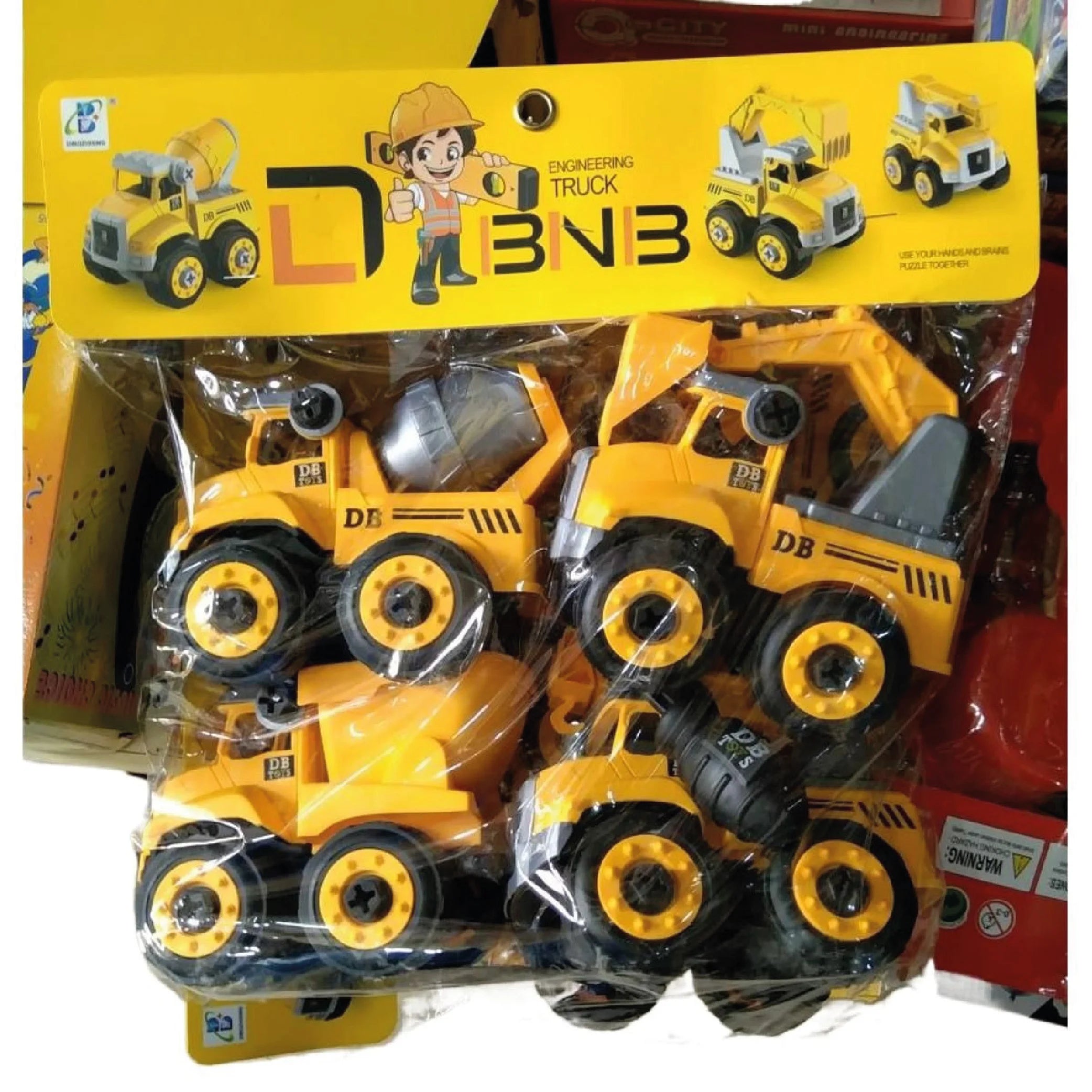 Kids Alloy Engineering Truck Set – 4 PCS Construction Vehicles Toy Gift