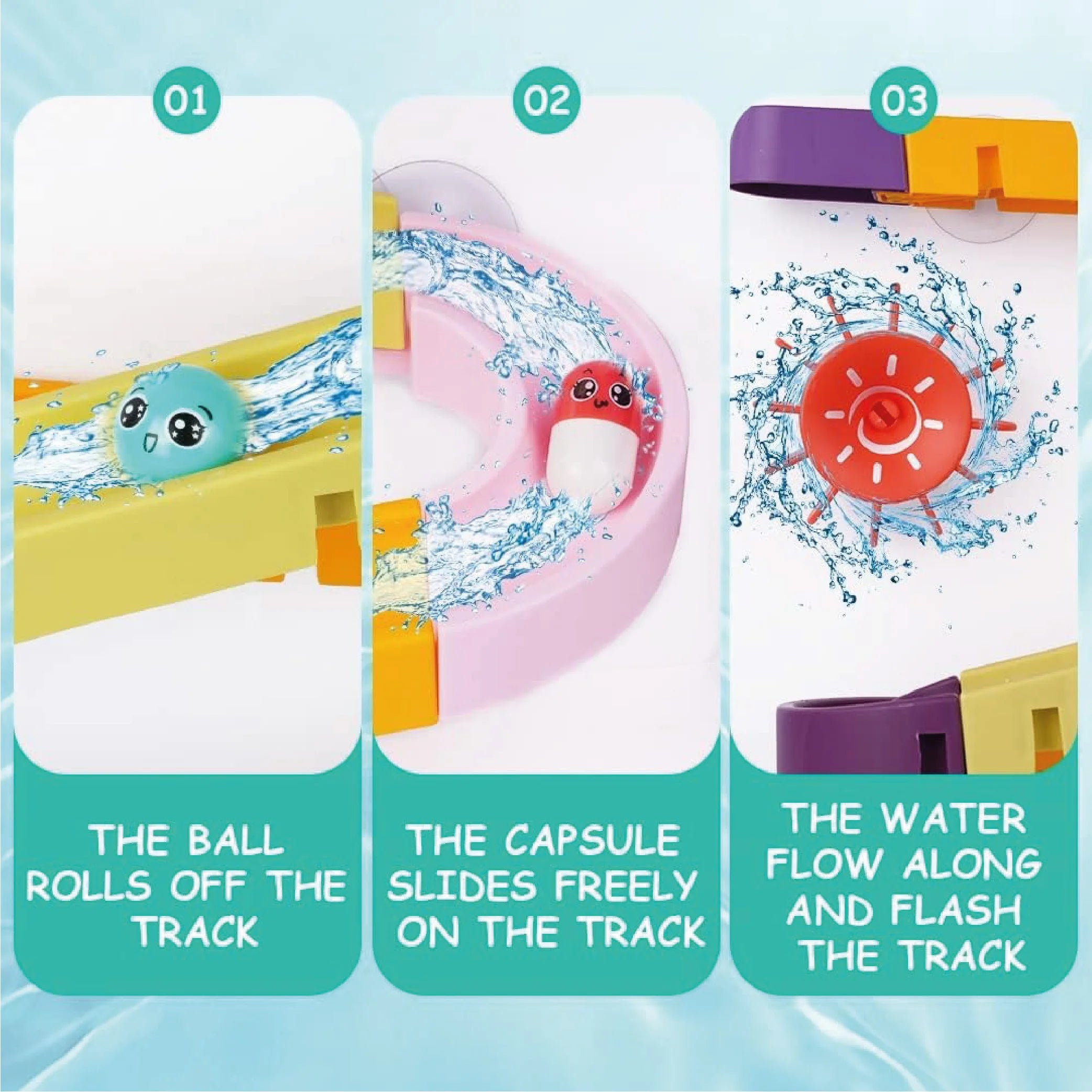 Kids Bath Toy Water Slide with Ducks