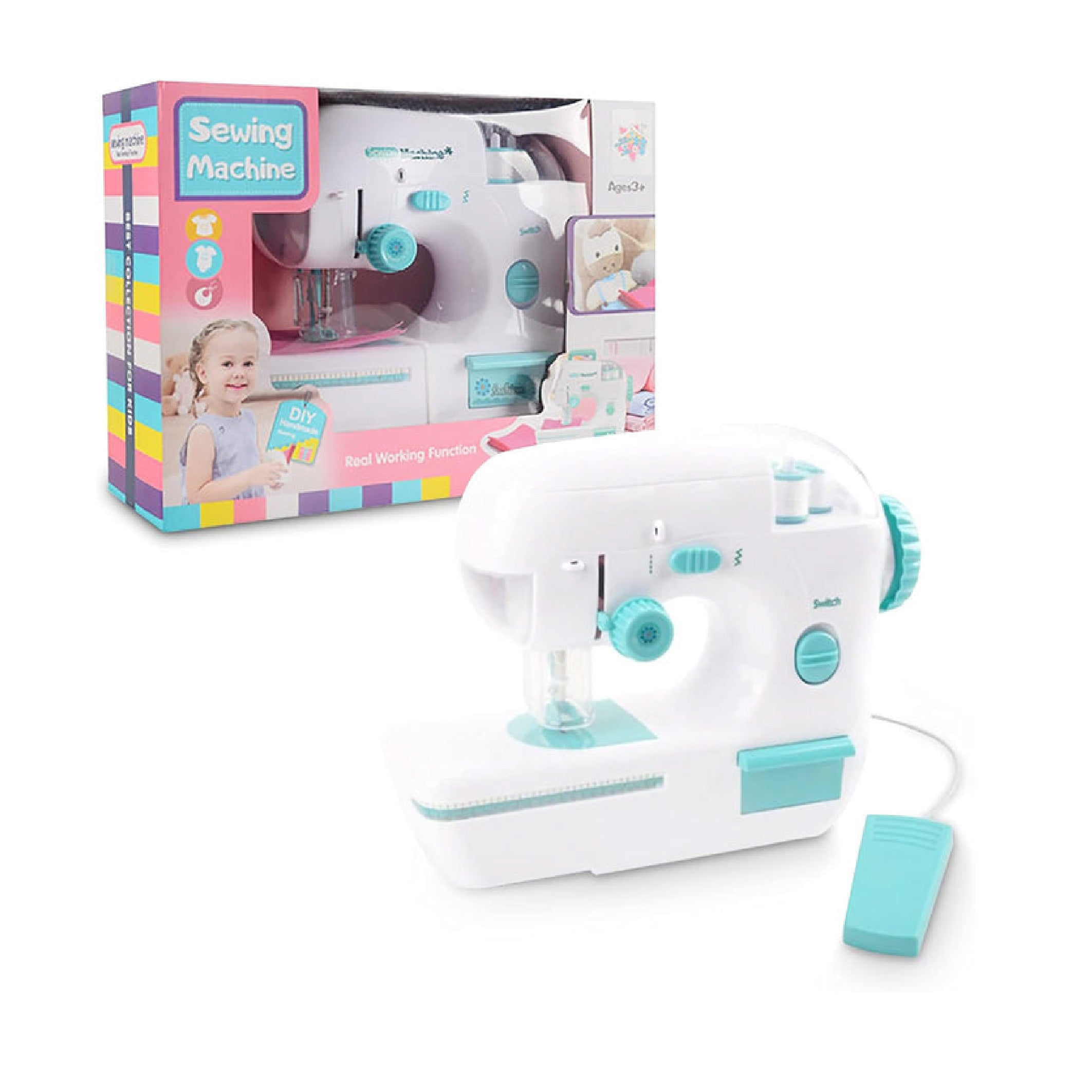 Kids DIY Sewing Machine Toy with Real Working Function