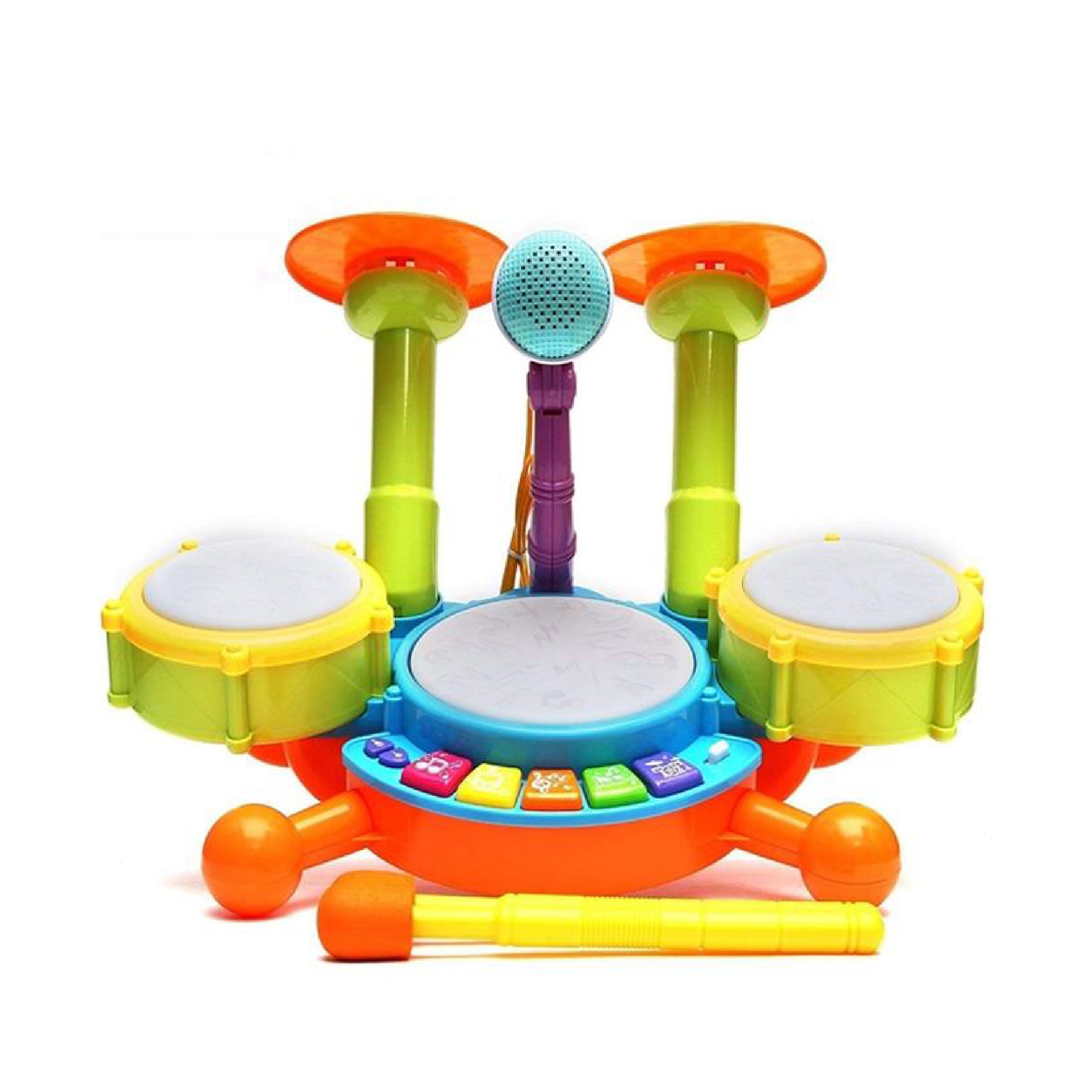 Kids Drum Set Toy with Microphone and Sound Effects