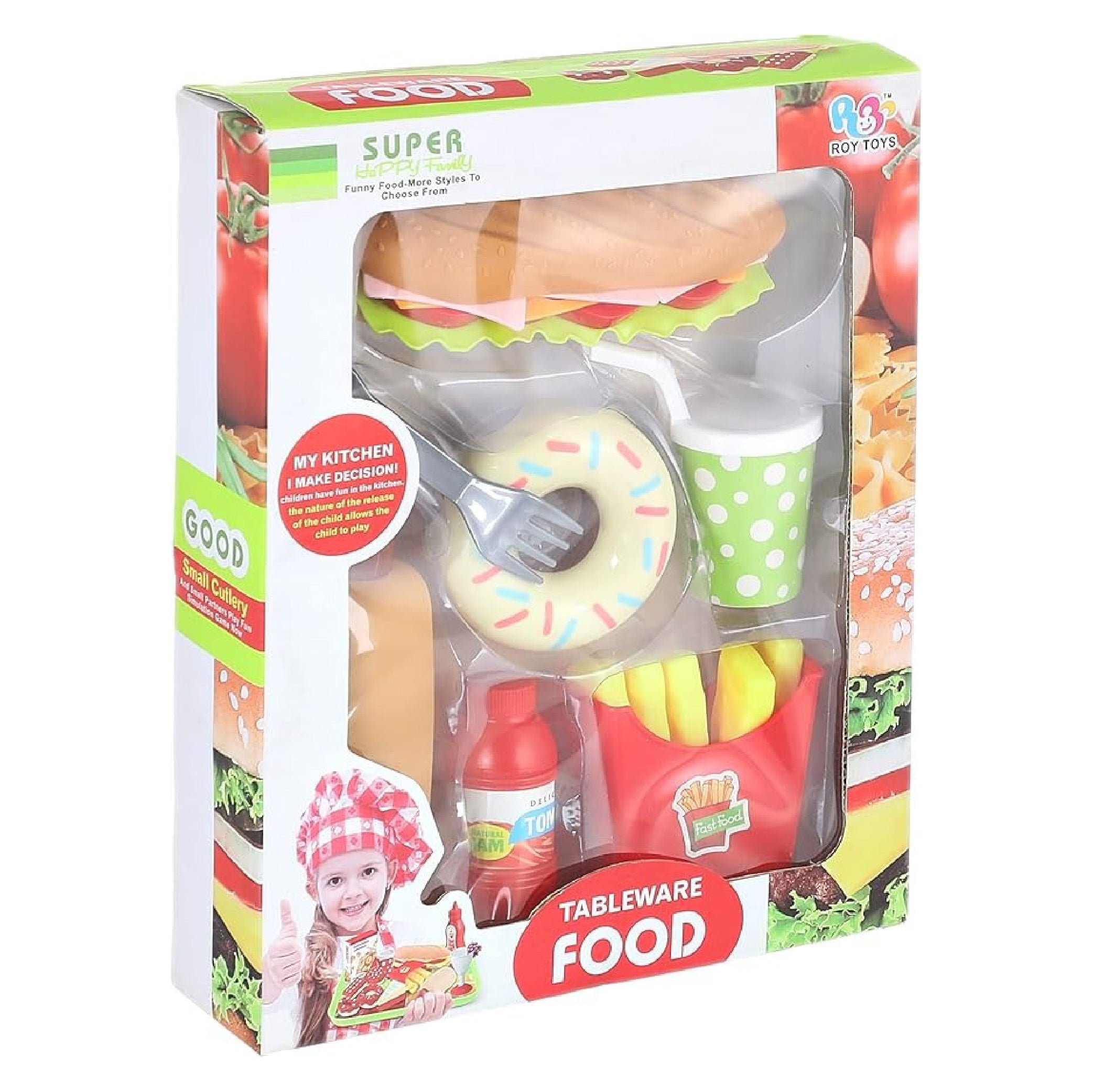 Kids Tableware Food Playset – Pretend Play Food for Fun Kitchen Role-Play