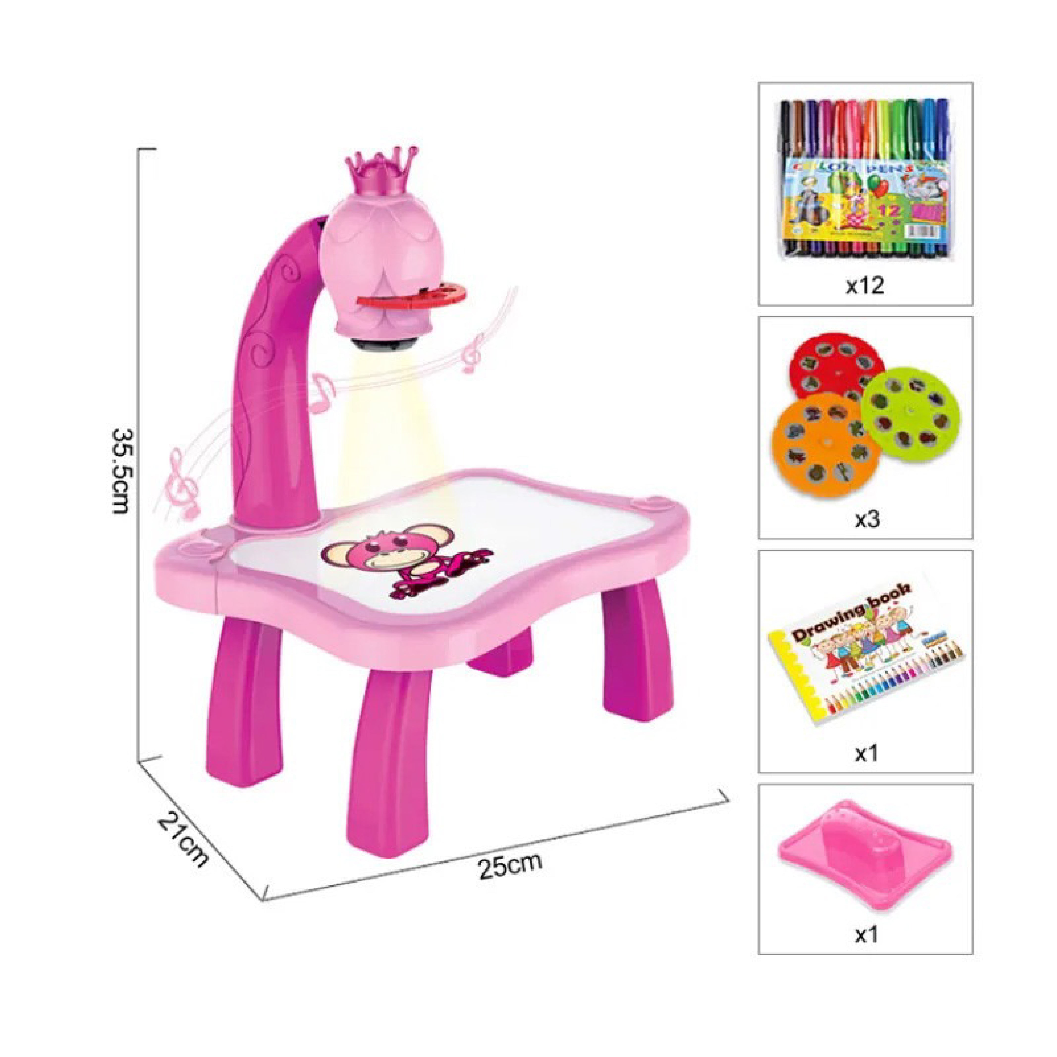 Hello Kitty Projector Painting & Drawing Table Set – 24 Patterns, High-Quality Art Toy for Kids