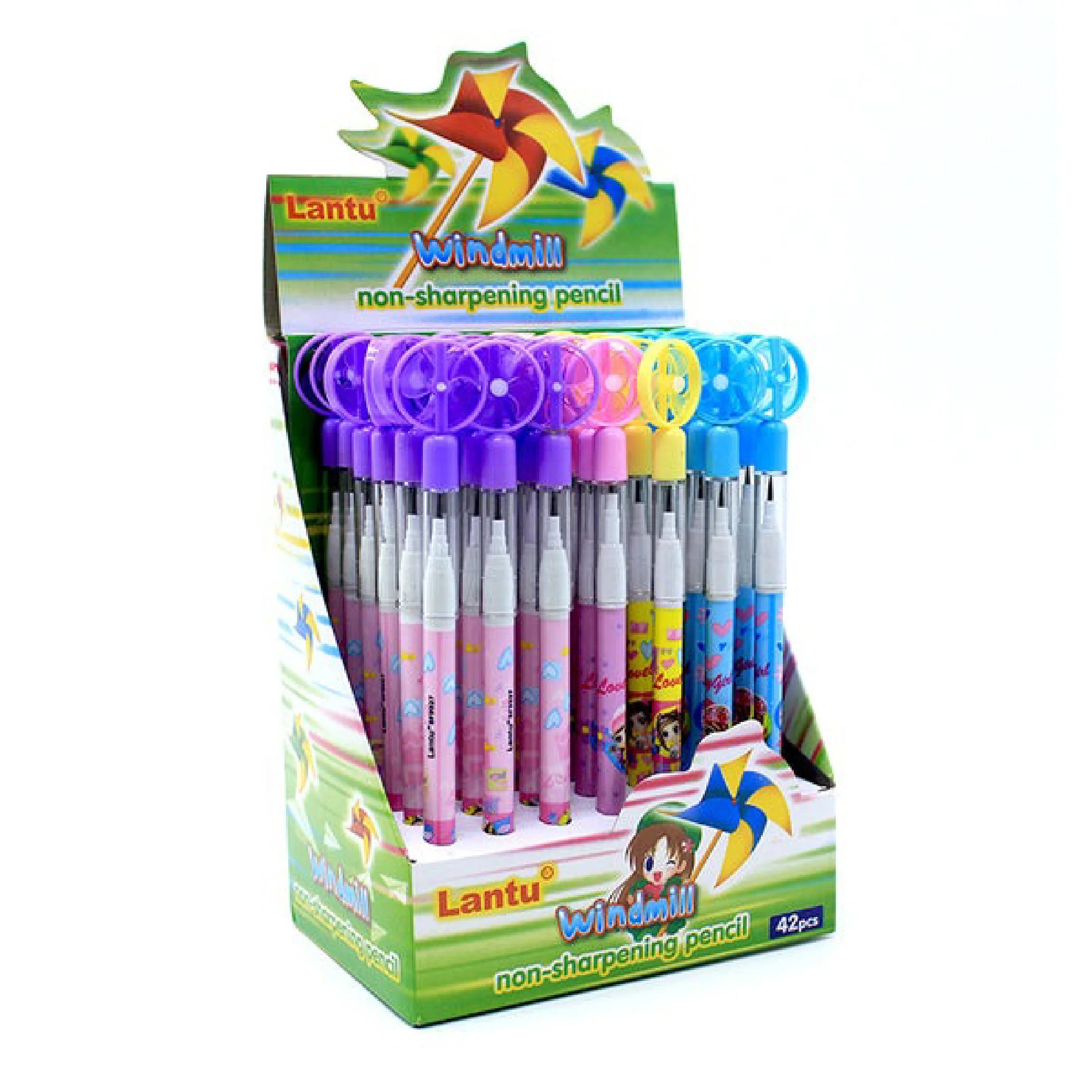 Lantau Non-Sharpening Pencil Set with Windmill Design - 5 Pcs