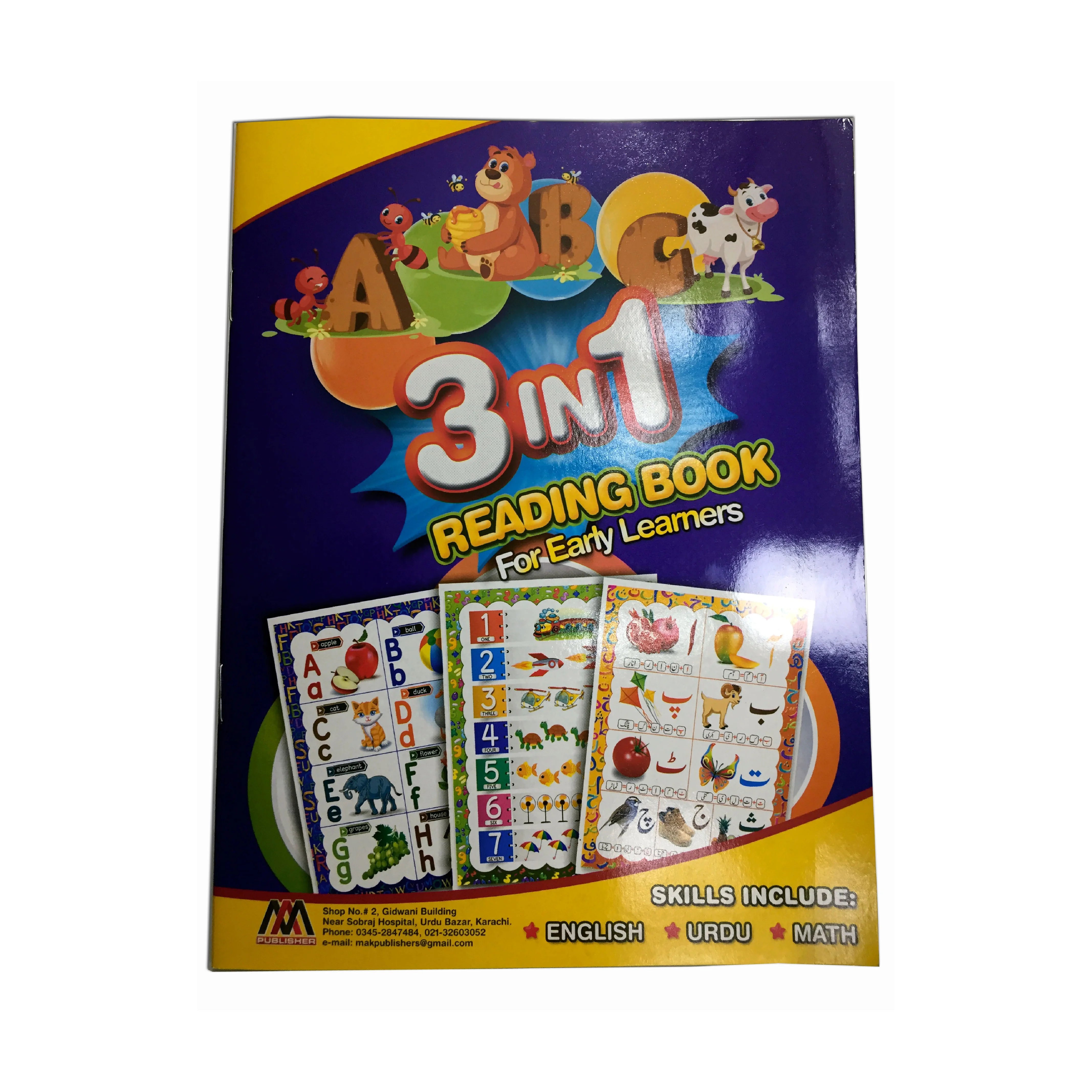 3-in-1 Early Learning Reading Book for Toddlers and Preschoolers
