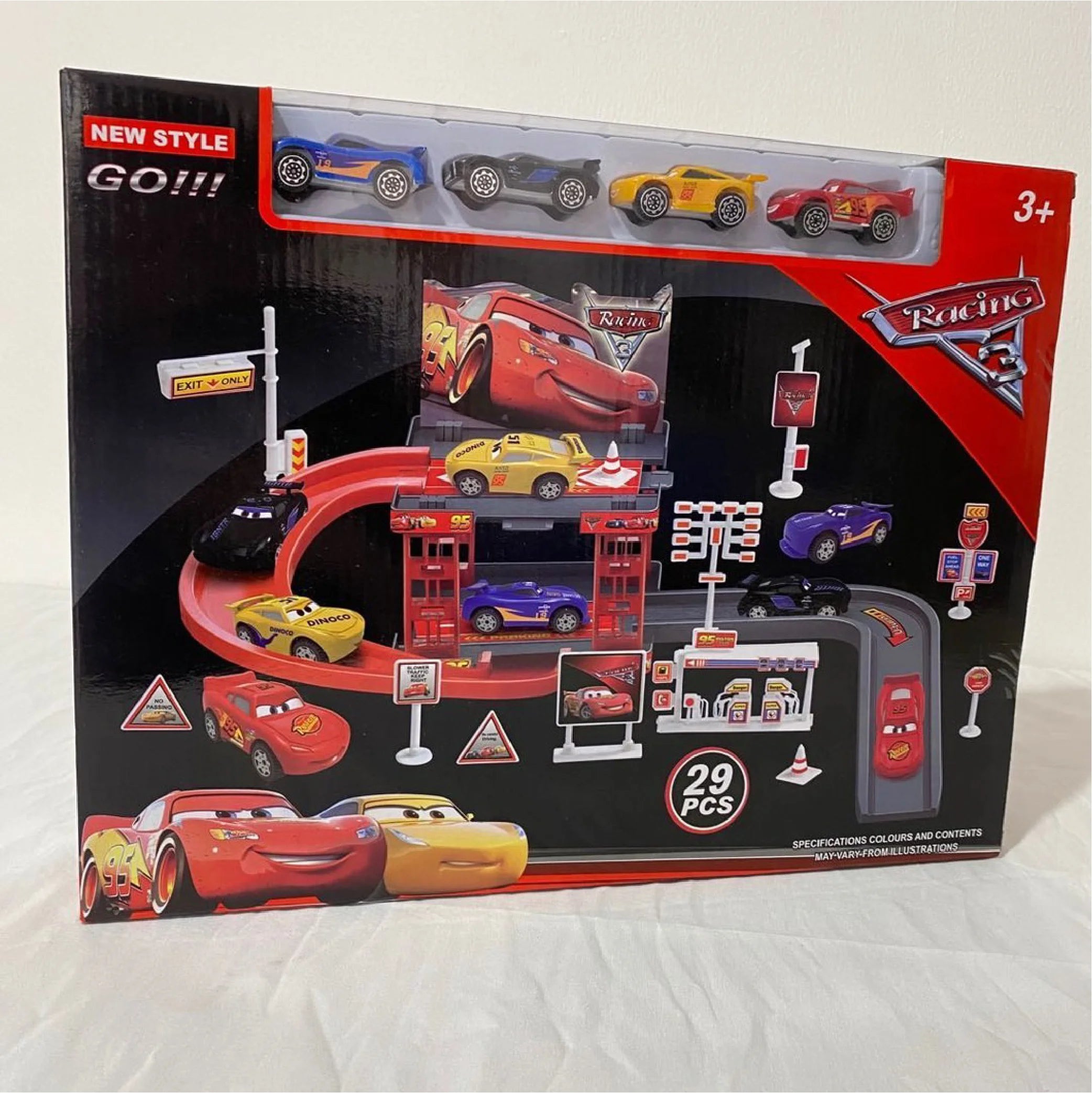 Lightning McQueen Racing Track Parking Garage - 29 Pieces Set