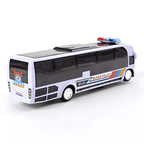 Lights & Sounds Bus - 5D POLICE BUS - Bump & Go Fun for Kids