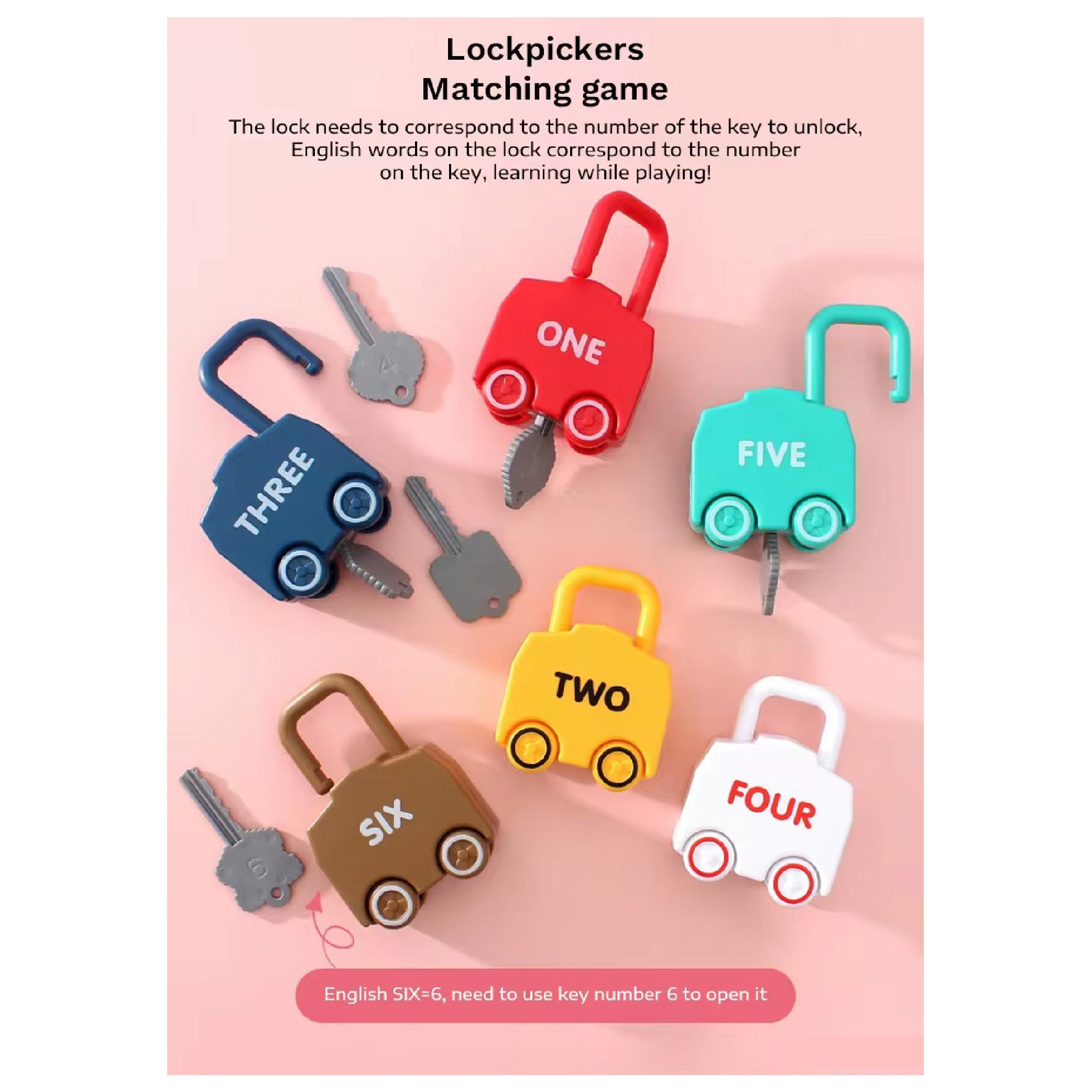 Target Lock Toy Lockpickers Matching Game - Educational Key & Lock Matching Toy – Smart ...