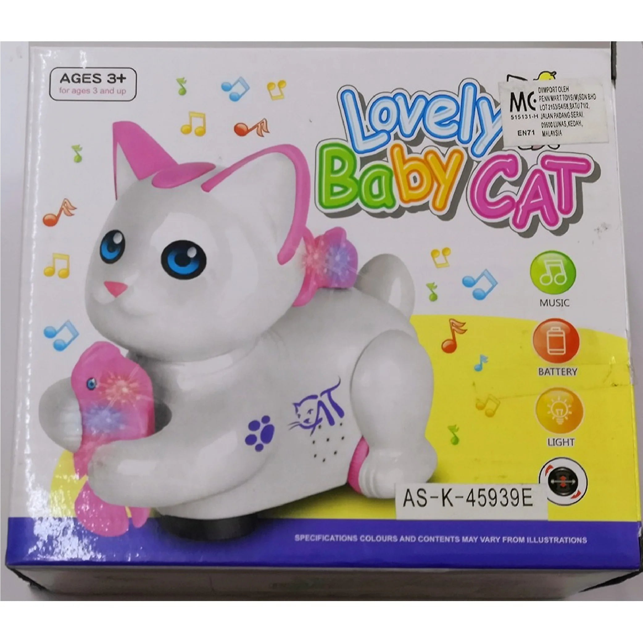 Lovely Baby Cat Robotic Music & Light Toy - Interactive Playtime Fun