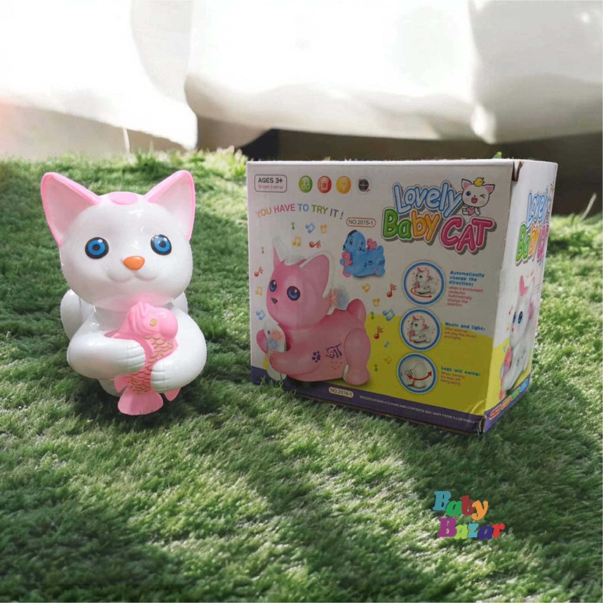 Lovely Baby Cat Robotic Music & Light Toy - Interactive Playtime Fun