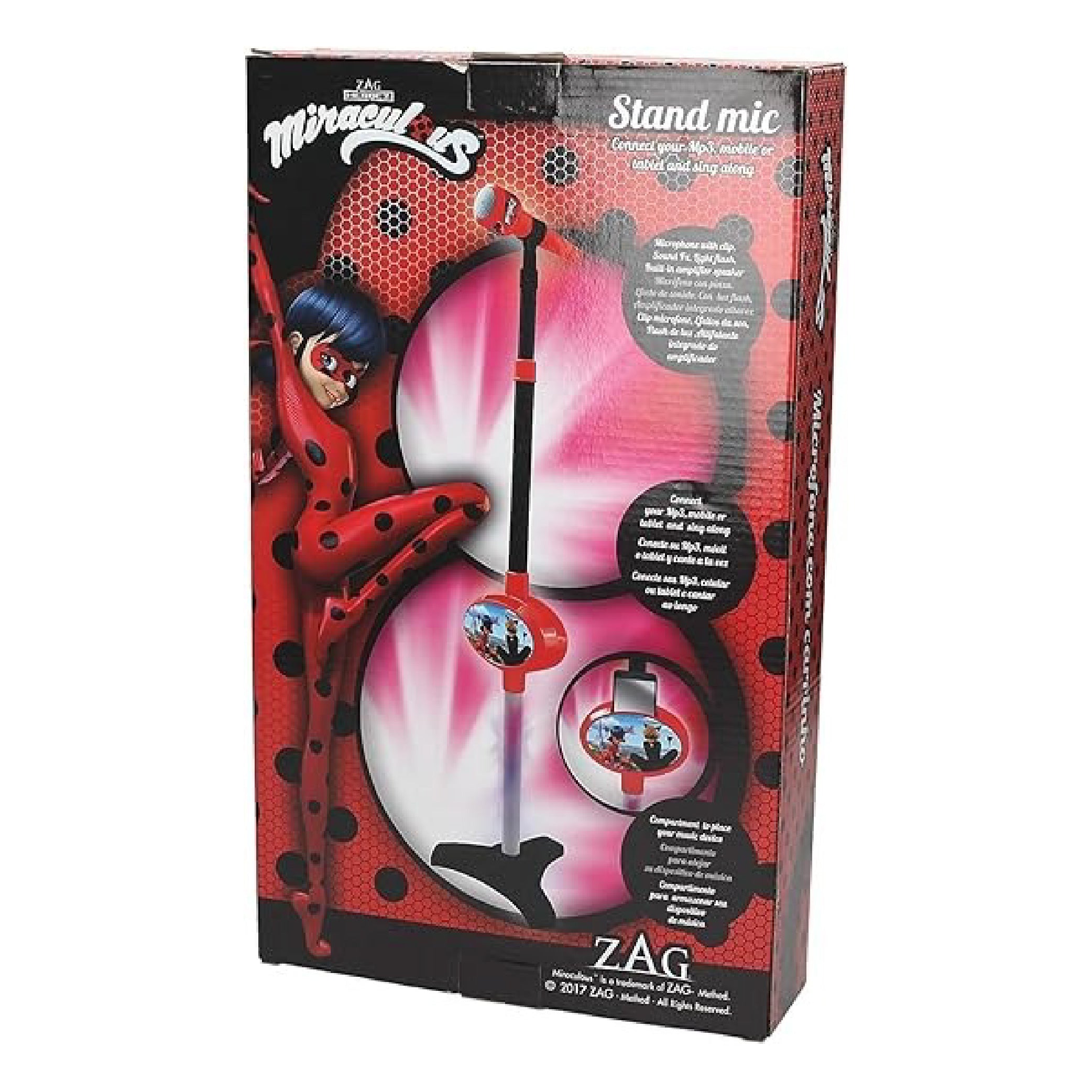 Miraculous Ladybug Kids Stand Microphone with Adjustable Height and MP3 Connection