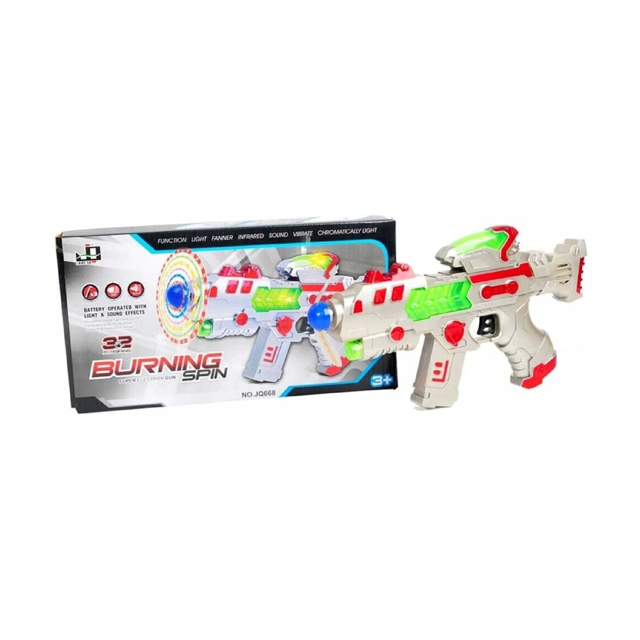 Burning Spin Super Electron Gun Action-Packed Toy for Kids!