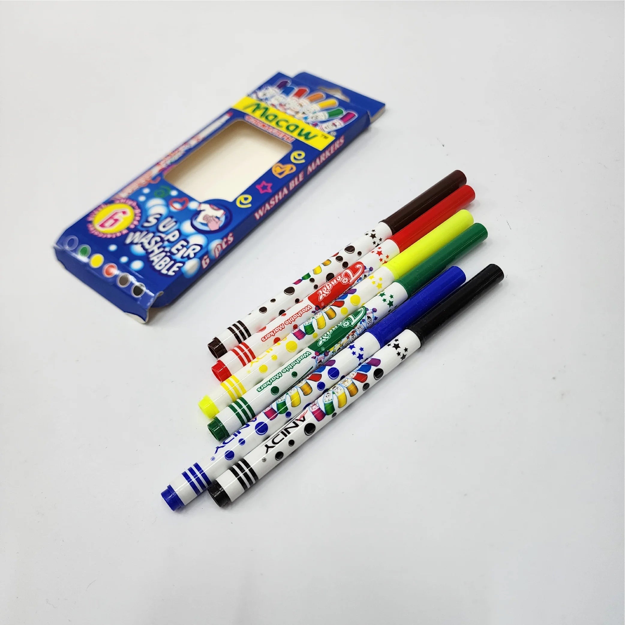 Macow Super Washable Marker Set (6-Piece)