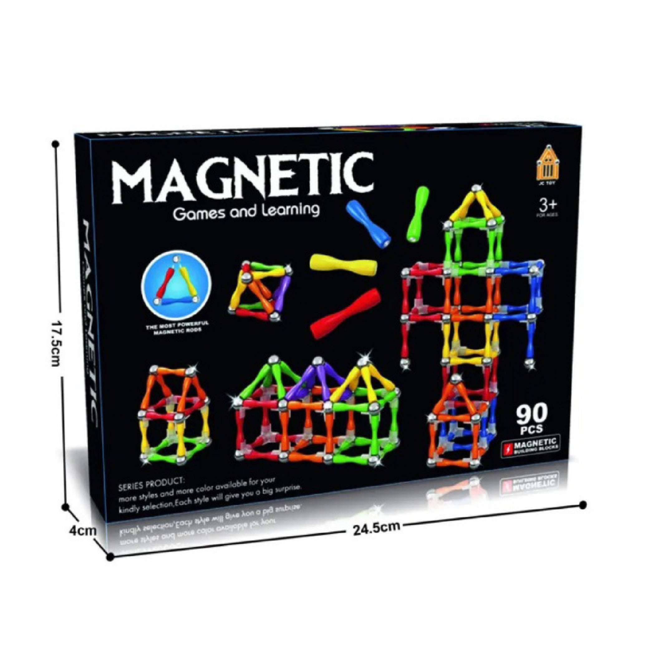 Magnetic Building Sticks Set – 90-Piece Educational Construction Kit for Kids