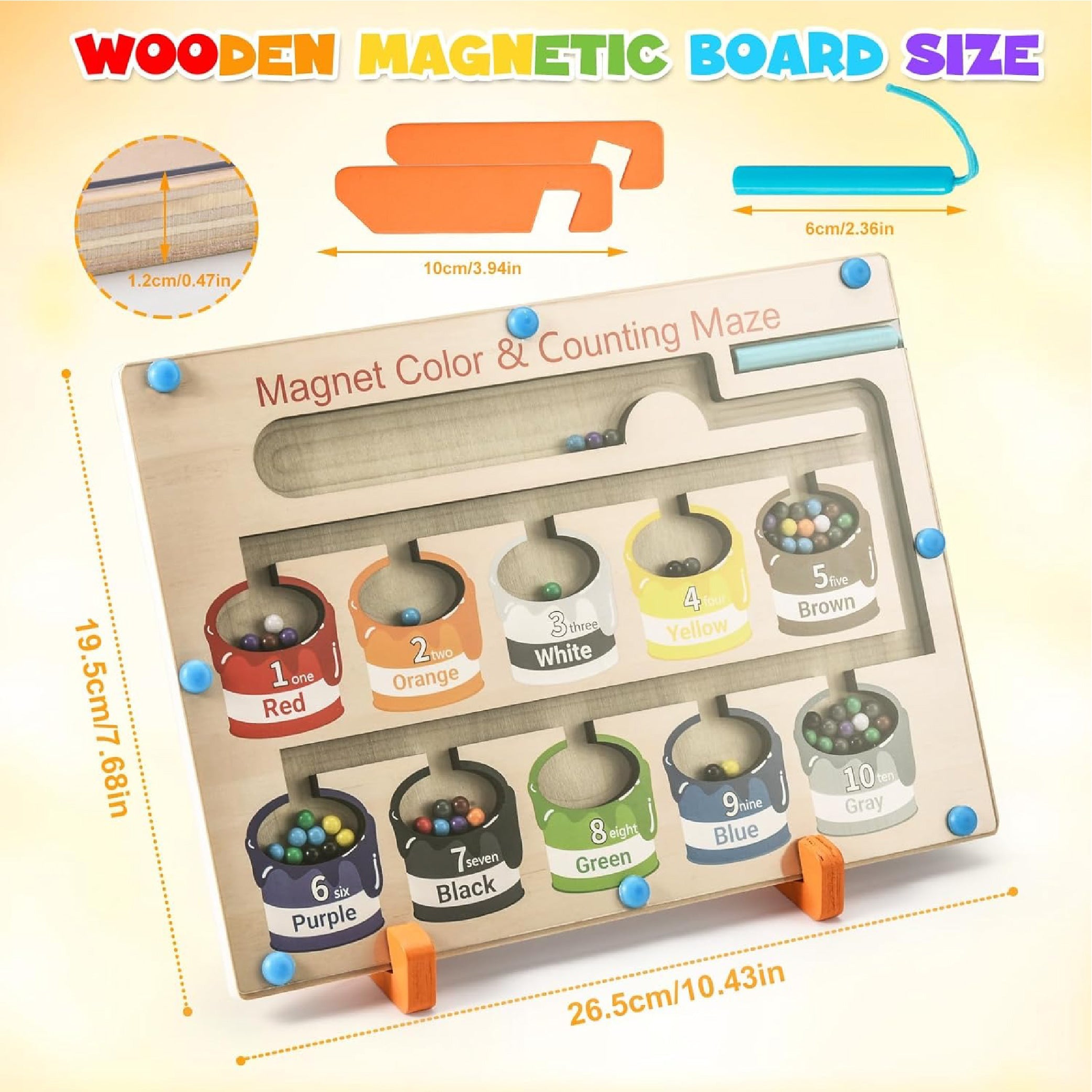 Magnetic Color & Counting Maze Board – Educational Learning Toy for Toddlers